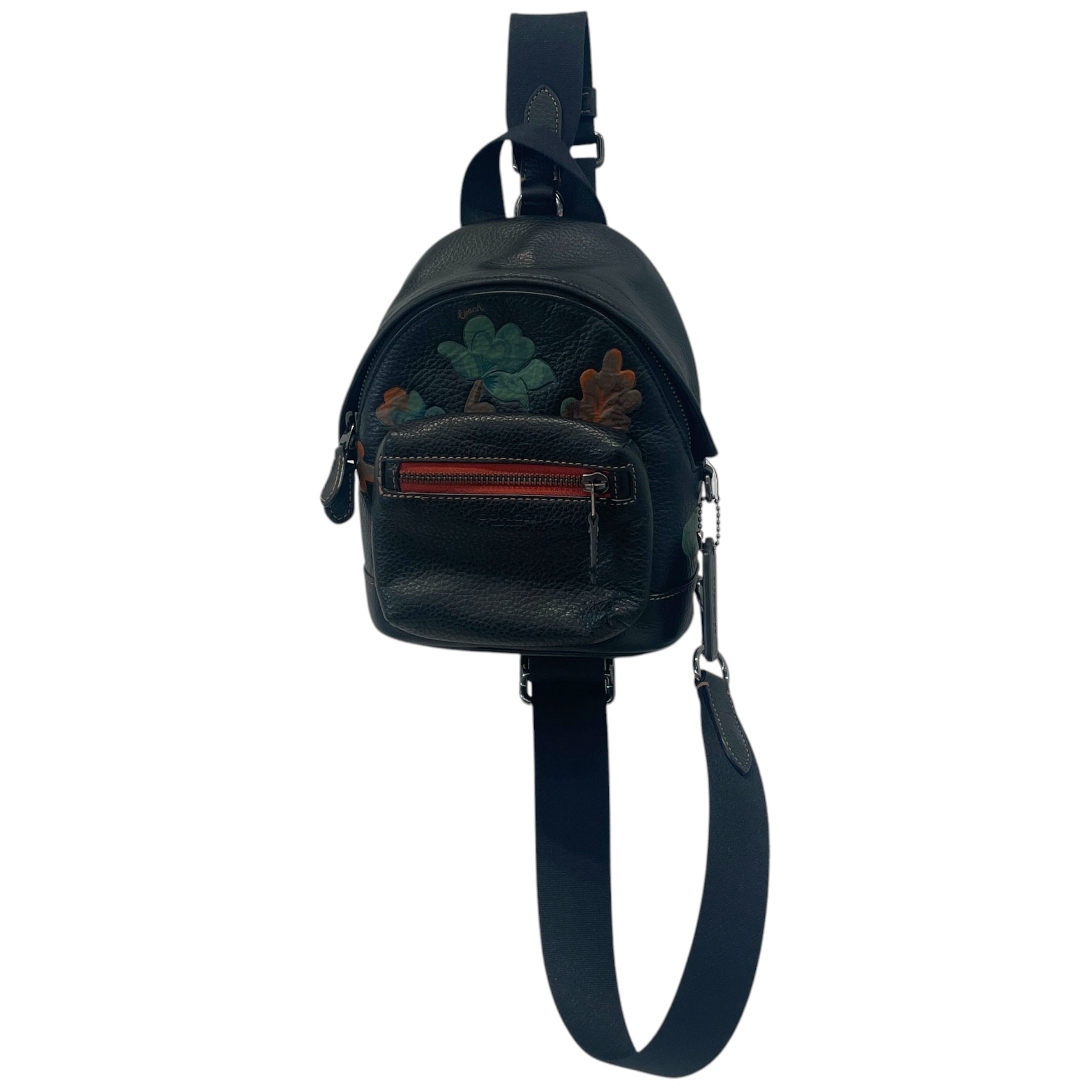 COACH/Backpack/Leather/BLK/Small west dreamy leaves view 1
