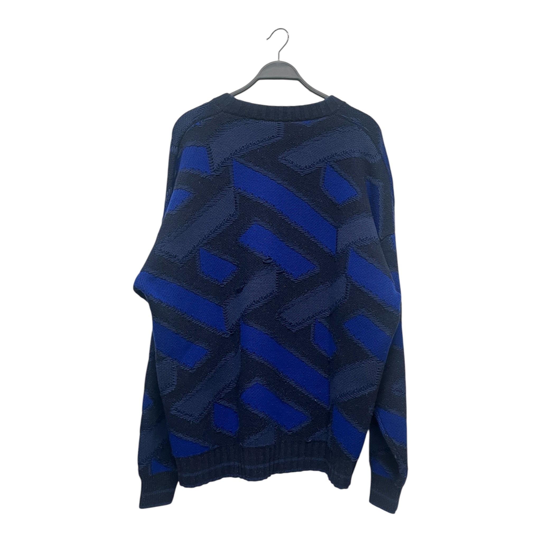 VERSACE/Sweater/56/All Over Print/Wool/BLU/Oversize/JACQUARD LA GRECA SWEATER view 2