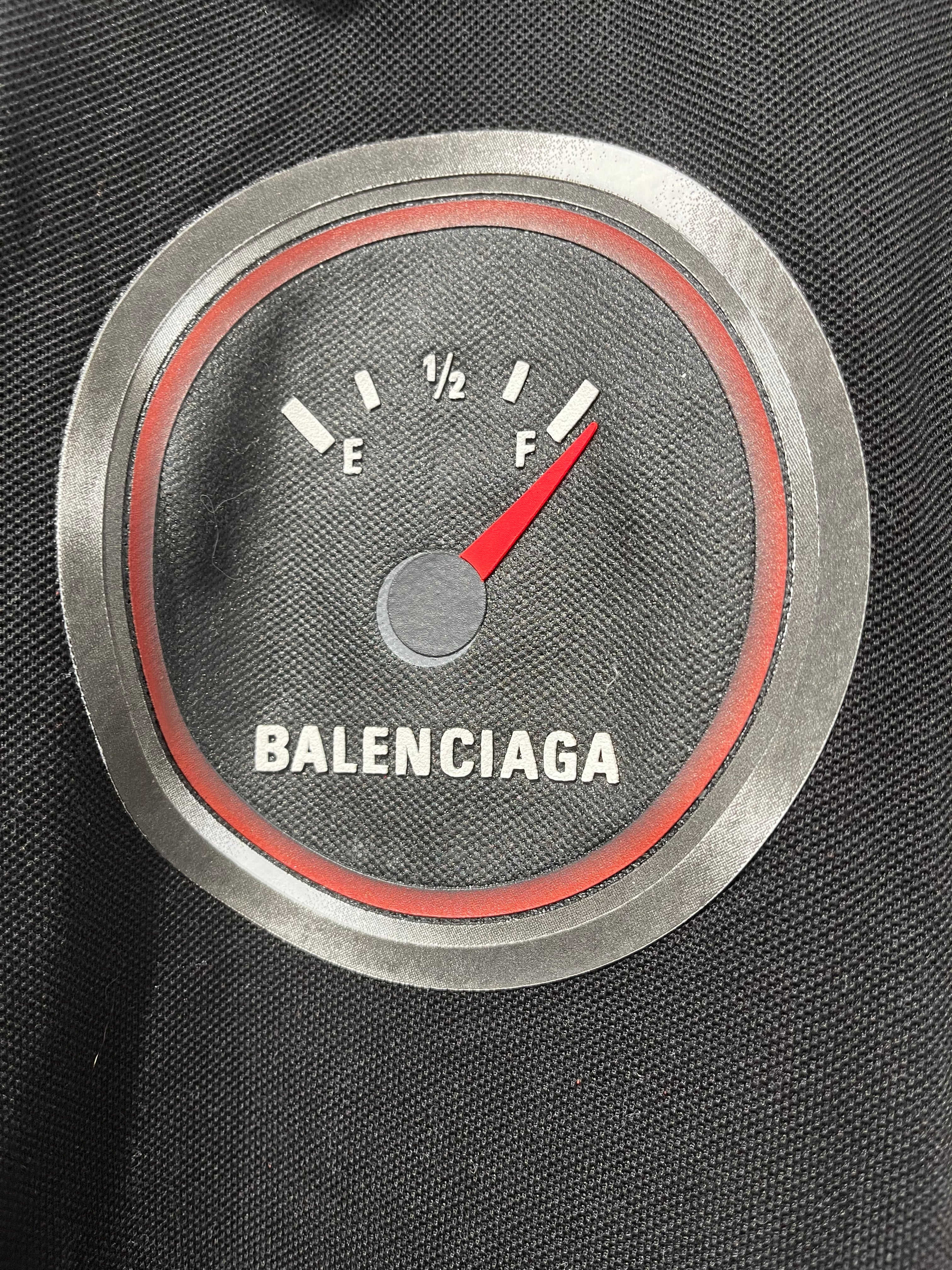 BALENCIAGA/Polo Shirt/XS/Cotton/BLK/Graphic/E F FUEL GAUGE view 3