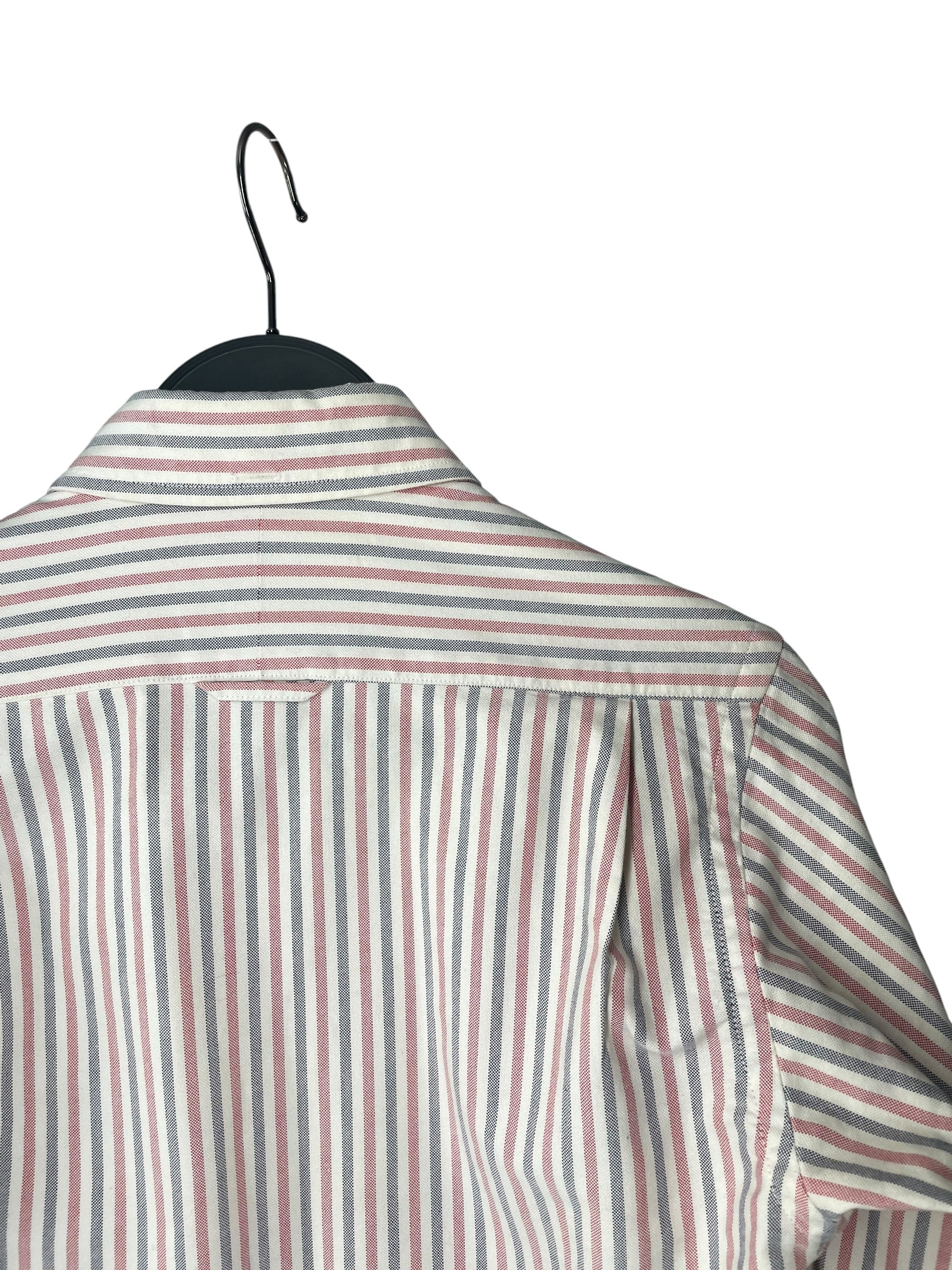 THOM BROWNE. NEW YORK/LS Shirt/0/Cotton/WHT/Stripe/RED BLACK STRIPE SHIRT CW1D621 view 4