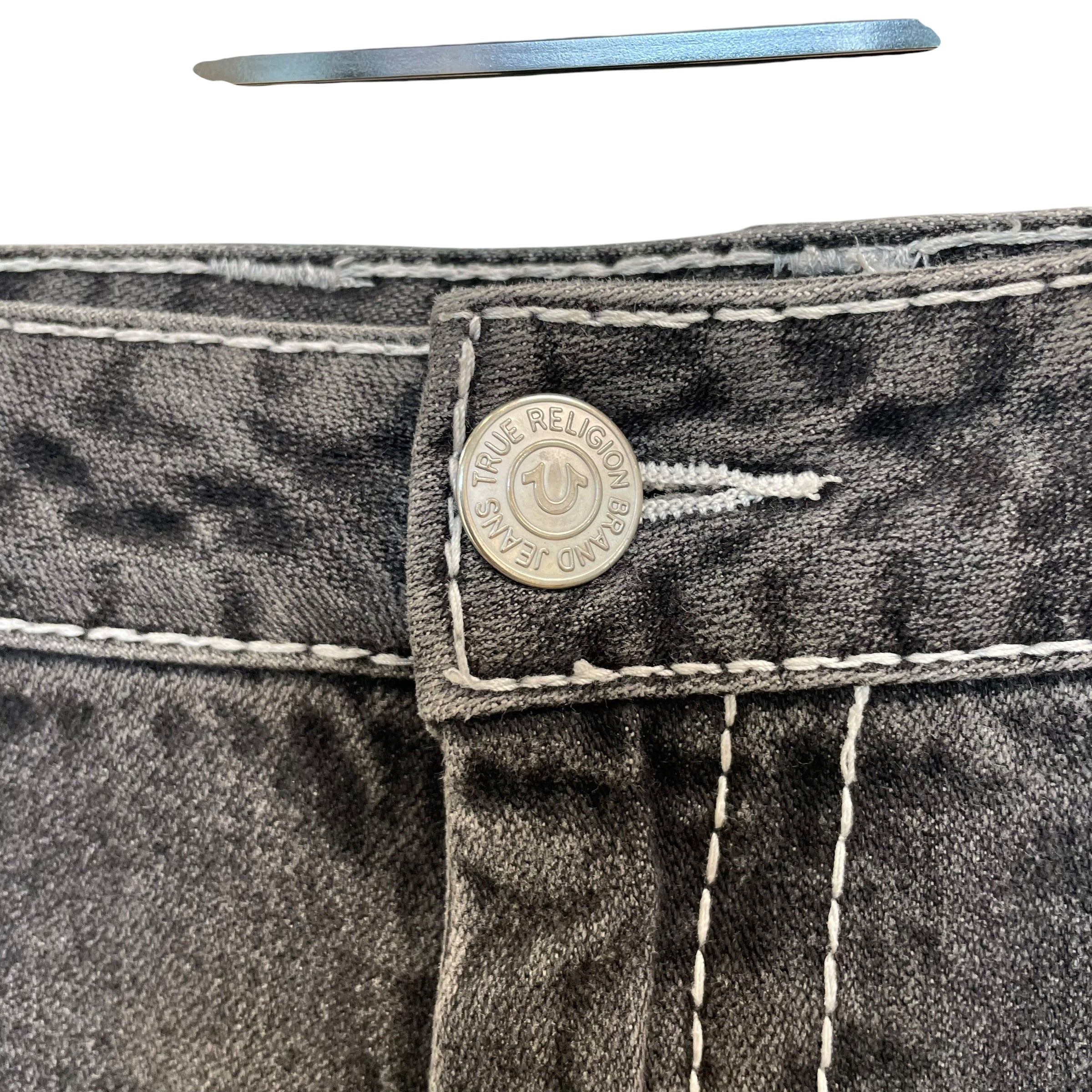 TRUE RELIGION/Bootcut Pants/33/Denim/GRY/whi stitching/bronze hardware view 3
