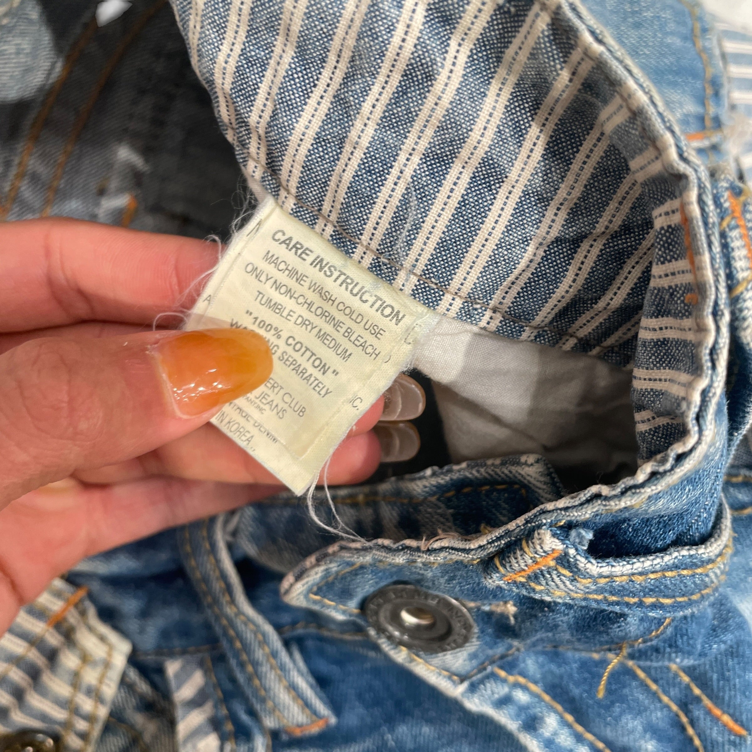 LOLITA JEANS/Shorts/S/Cotton/IDG/STRIPED DETAILING view 3