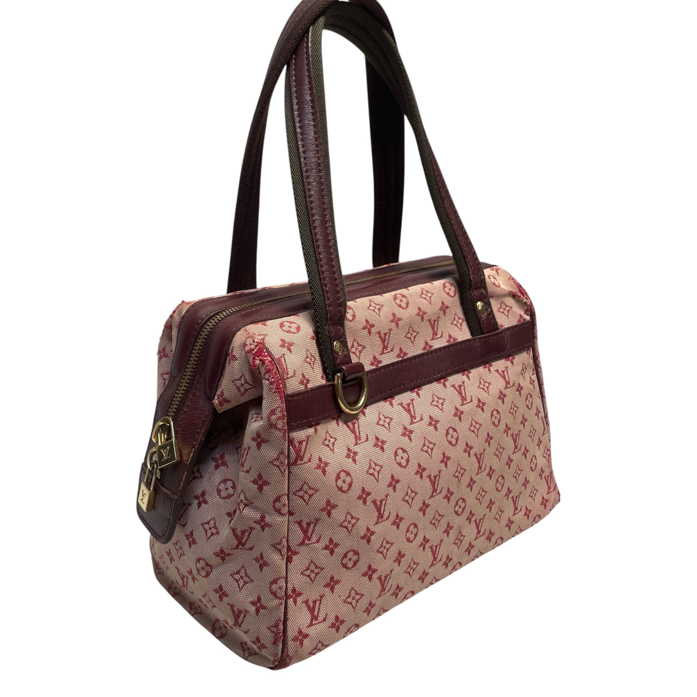 LOUIS VUITTON/Hand Bag/Monogram/Cotton/PNK/Pink and red monogram Handbag view 4