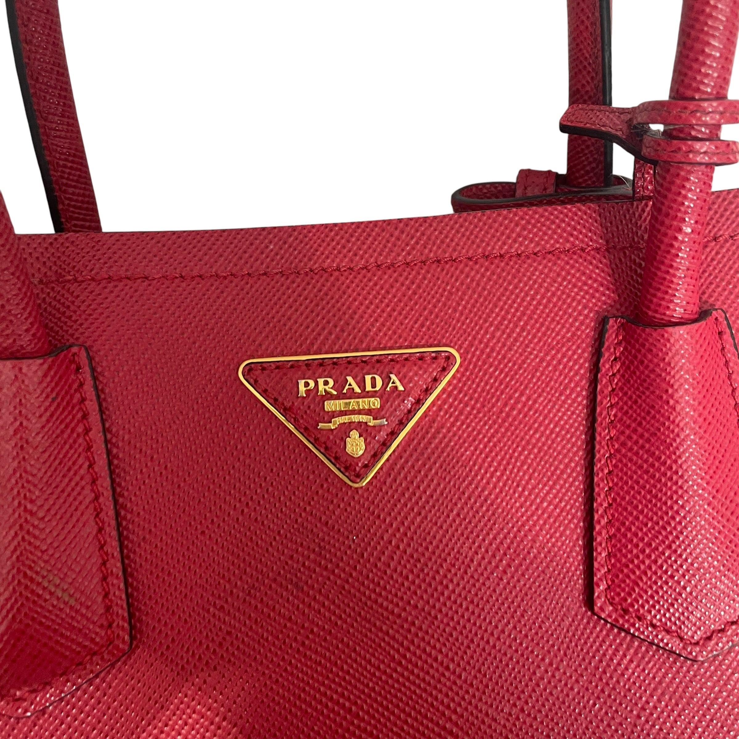PRADA/Tote Bag/Leather/RED/SAFFINO LEATHER 3 POCKET view 4