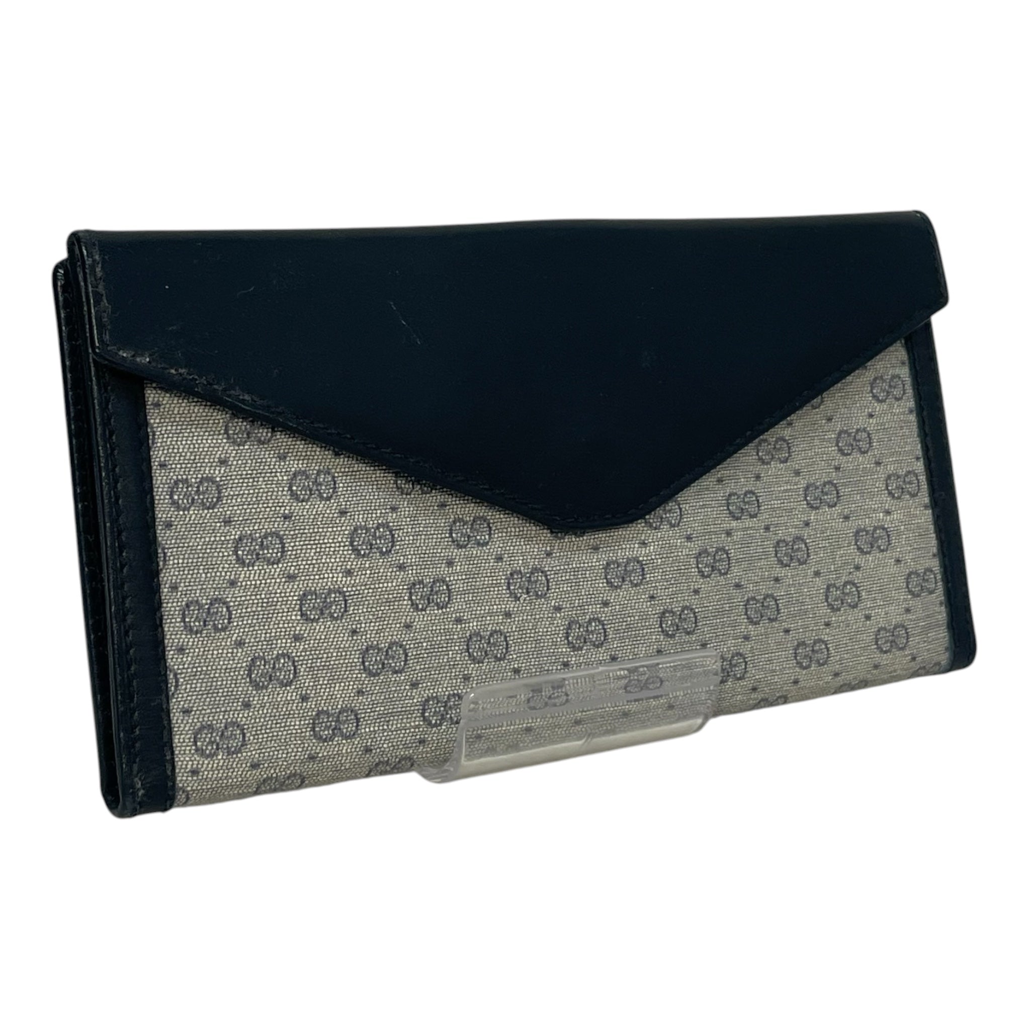 GUCCI/Bifold Wallet/Monogram/Leather/NVY/L's/Vintage view 2