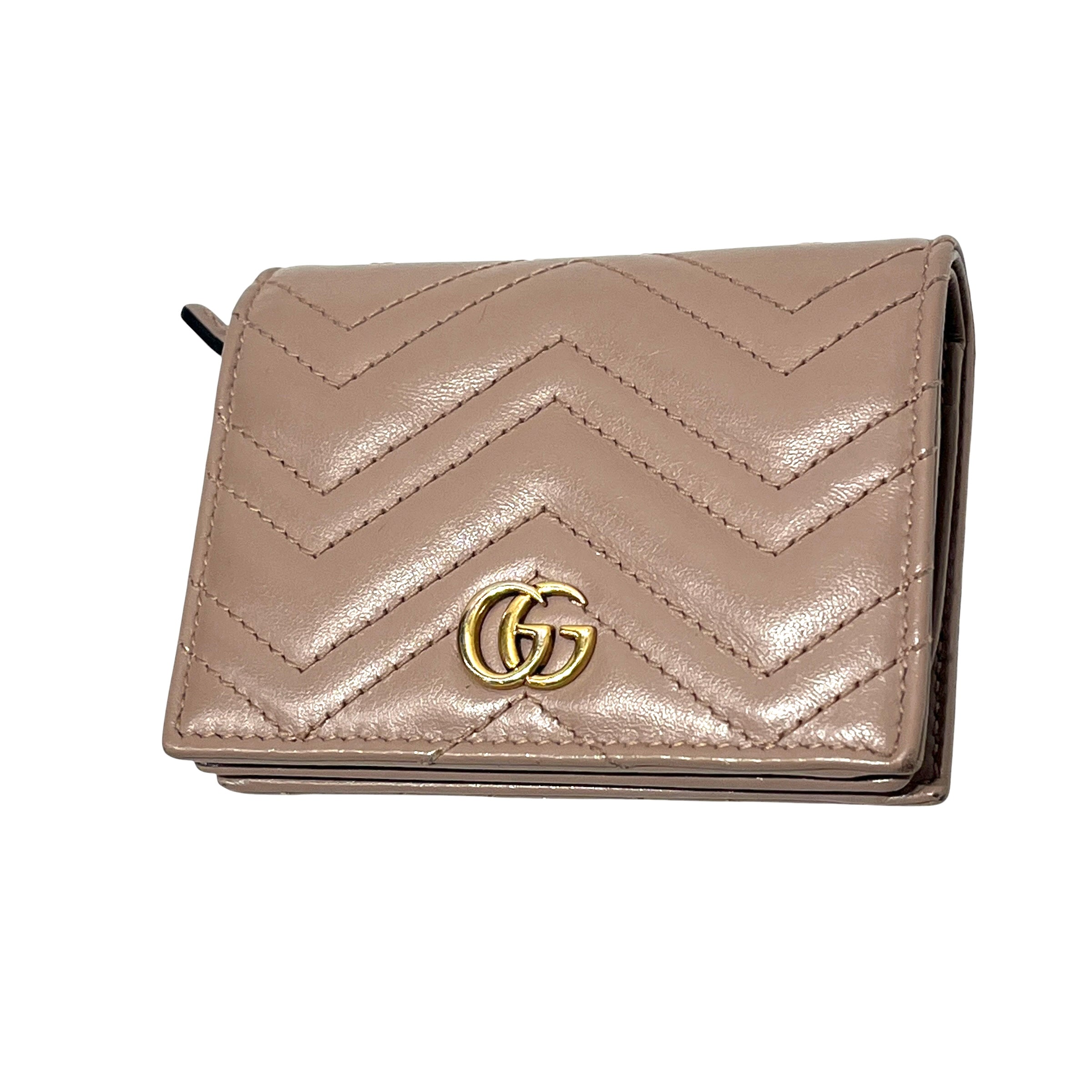 GUCCI/Bifold Wallet/Leather/BEG/L's/MARMONT WALLET/gg on back view 7