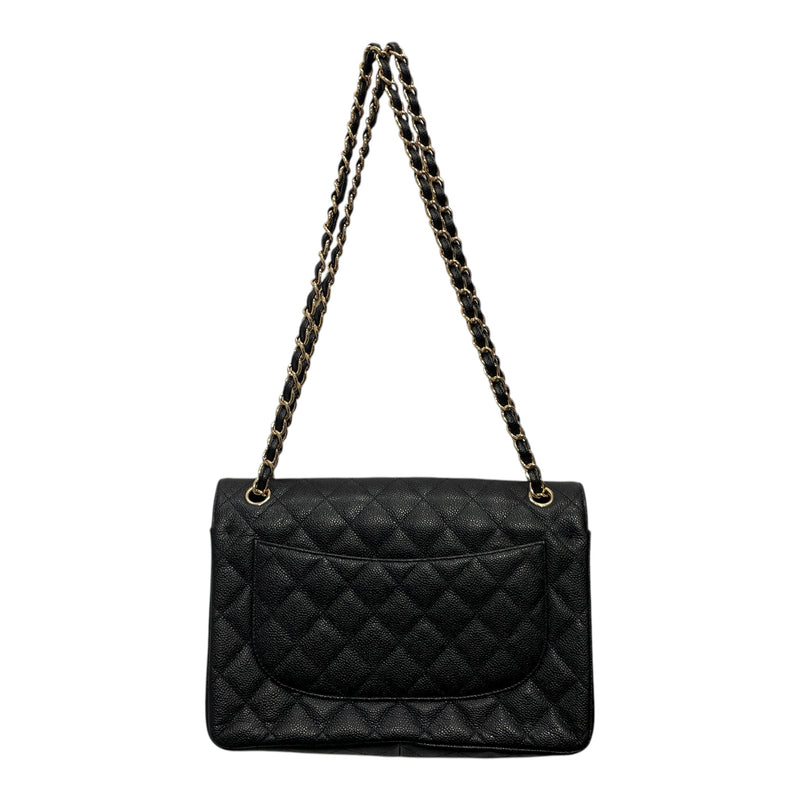 CHANEL/Hand Bag/Leather/BLK/caviar jumbo dbl flap