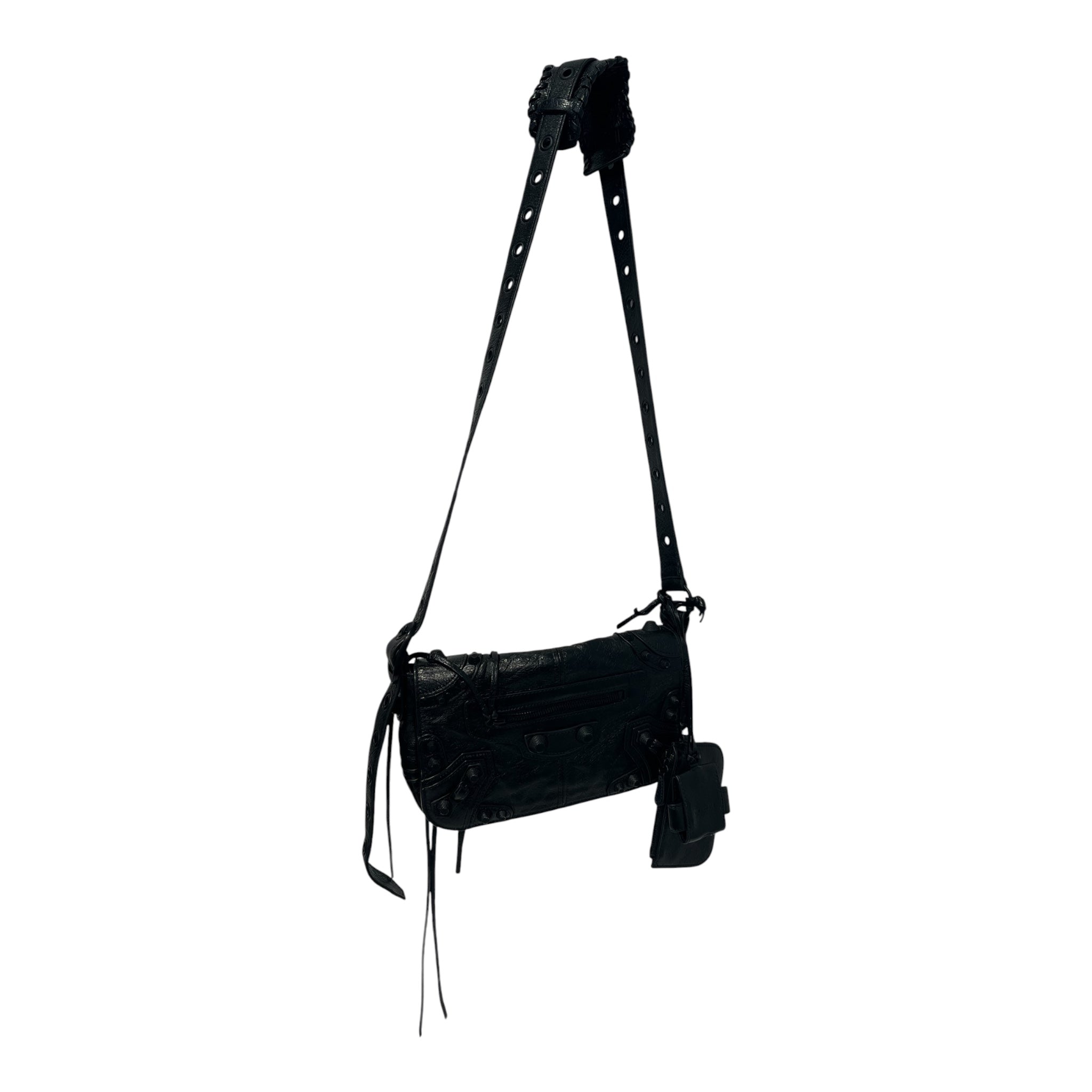 BALENCIAGA/Cross Body Bag/Leather/BLK/le cagole flap bag xs view 1