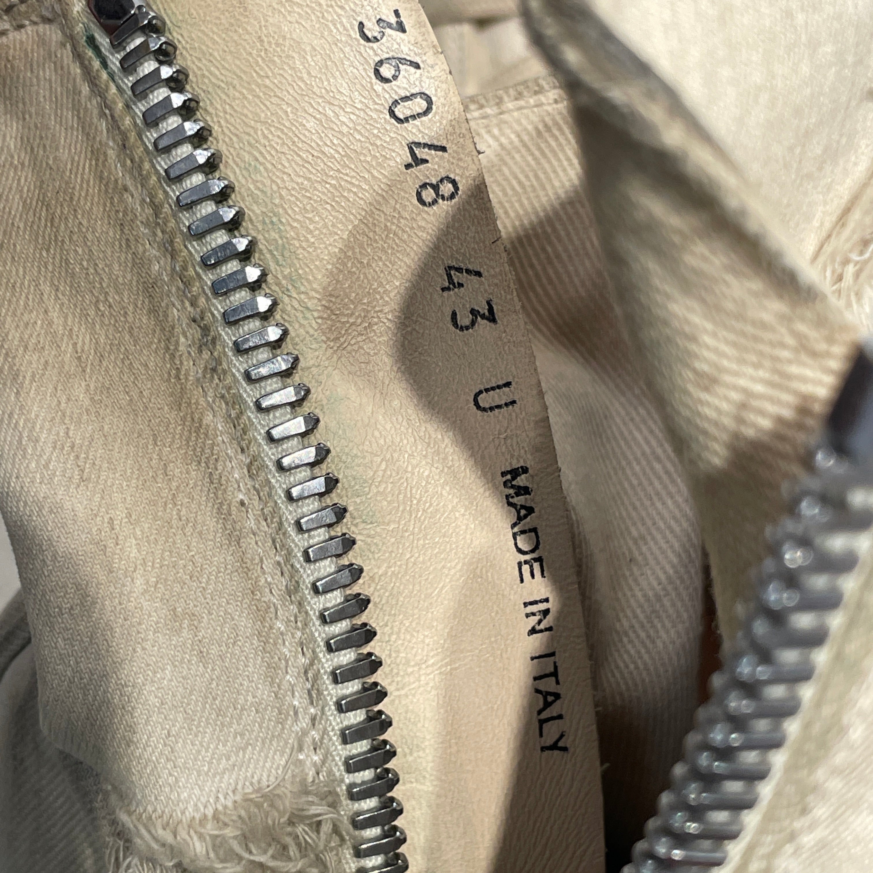 RICK OWENS DRKSHDW/Hi-Sneakers/EU 43/Cotton/CRM/white slashed denim view 5