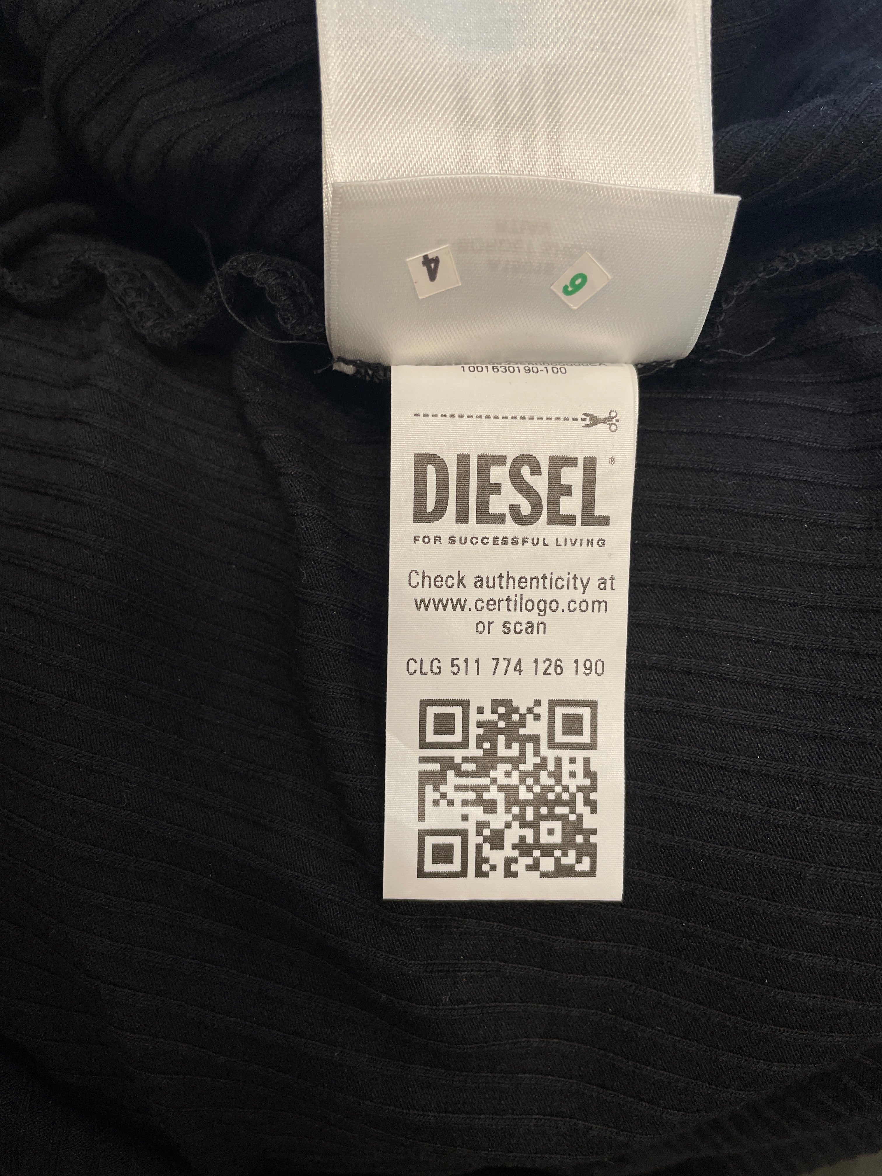 DIESEL/Tank Dress/XS/Cotton/BLK/Midi Length/RIBBED QUARTER ZIP view 9