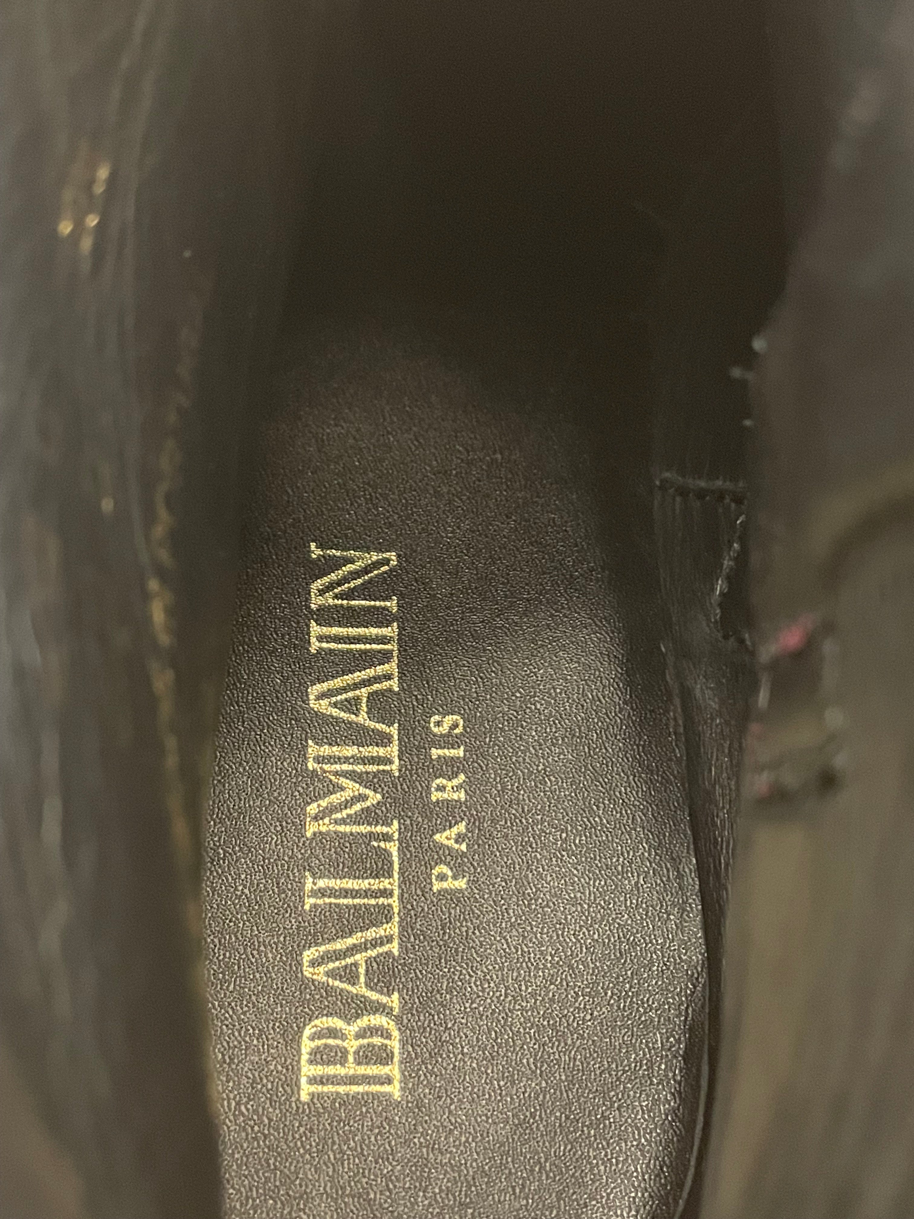 BALMAIN/Ankle Boots/US 6.5/Suede/BLK/ view 5
