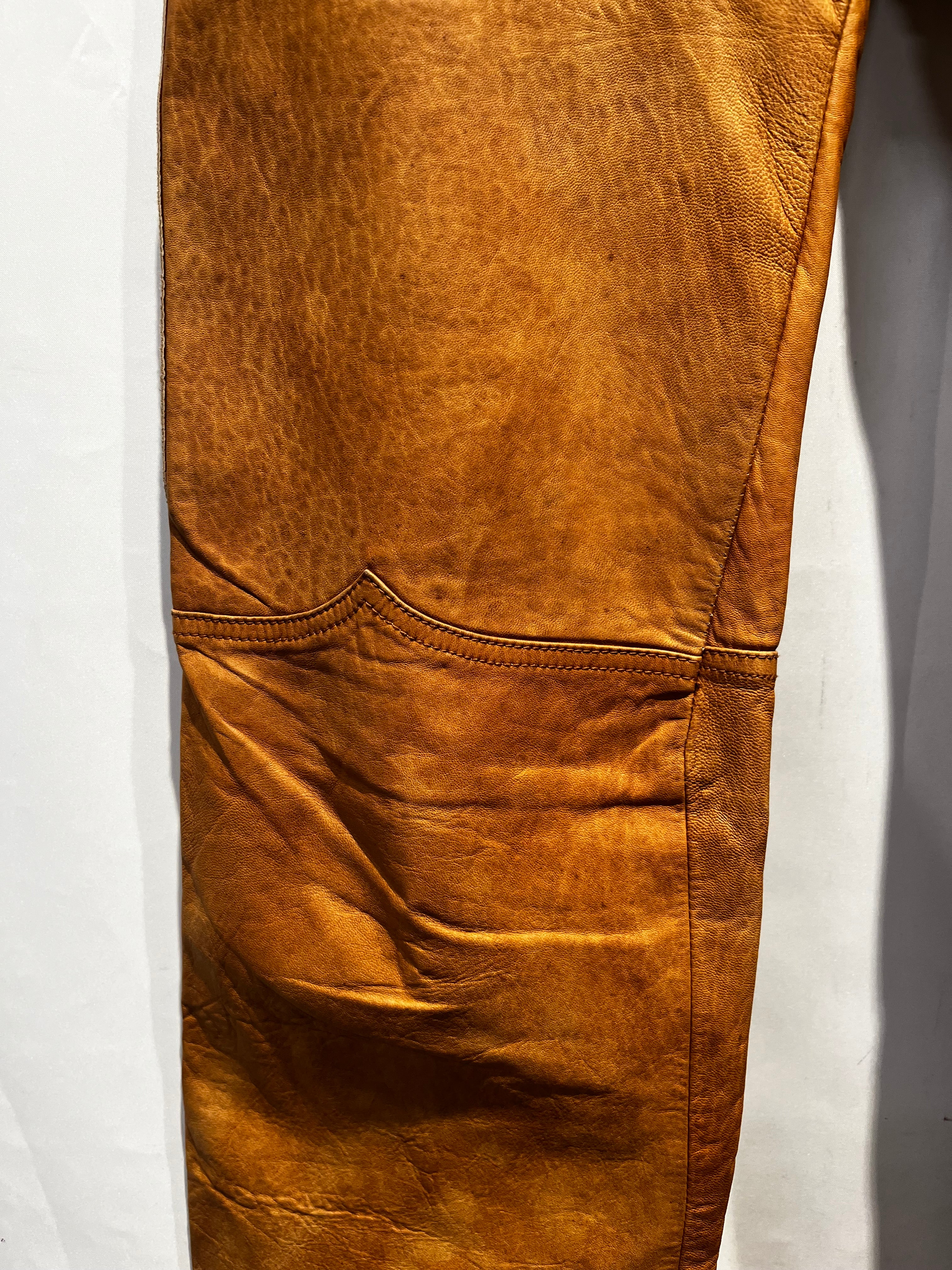 roberto cavalli/Straight Pants/8/Leather/CML/buckle back view 6