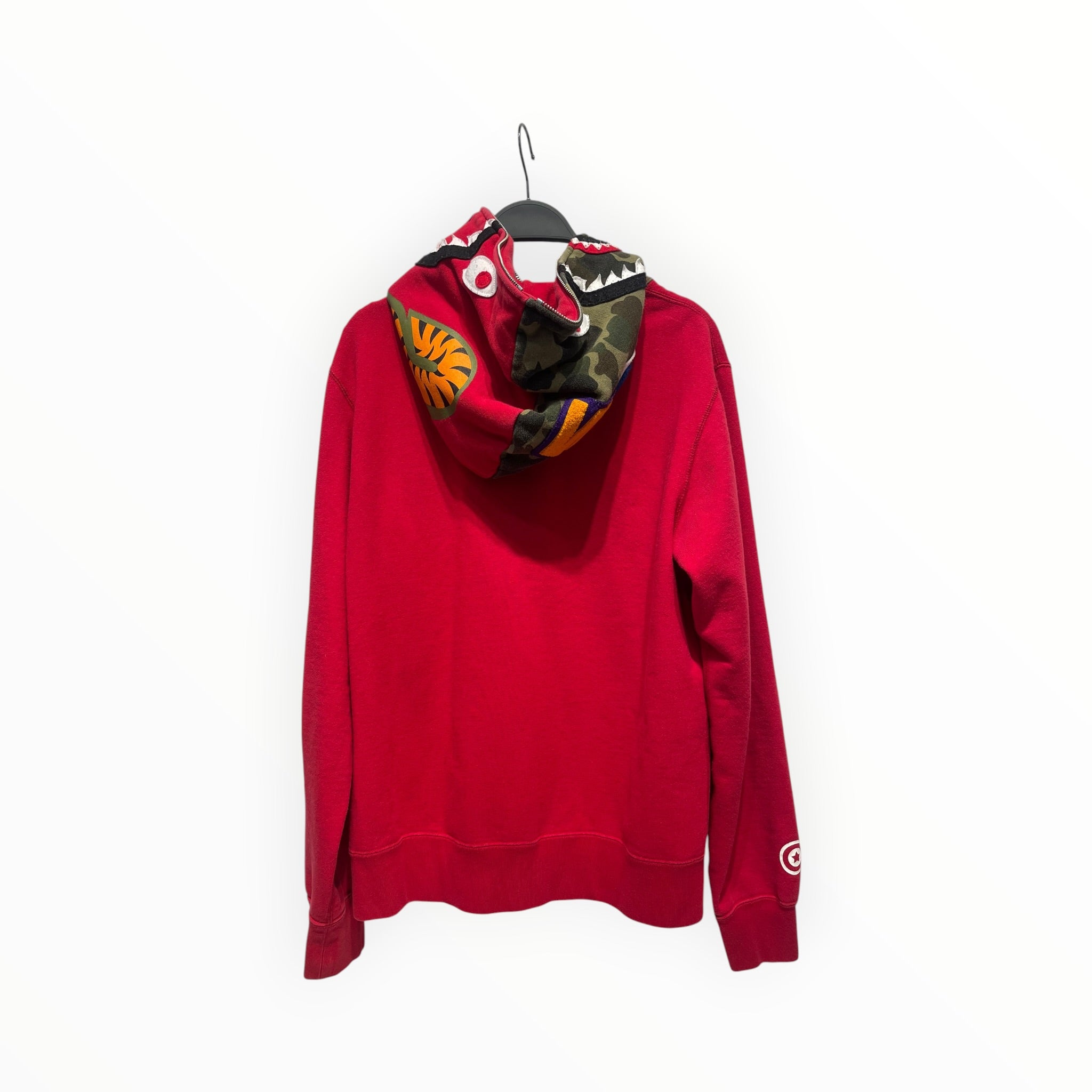 A BATHING APE/Zip Up Hoodie/L/Cotton/RED/camo hood only view 2