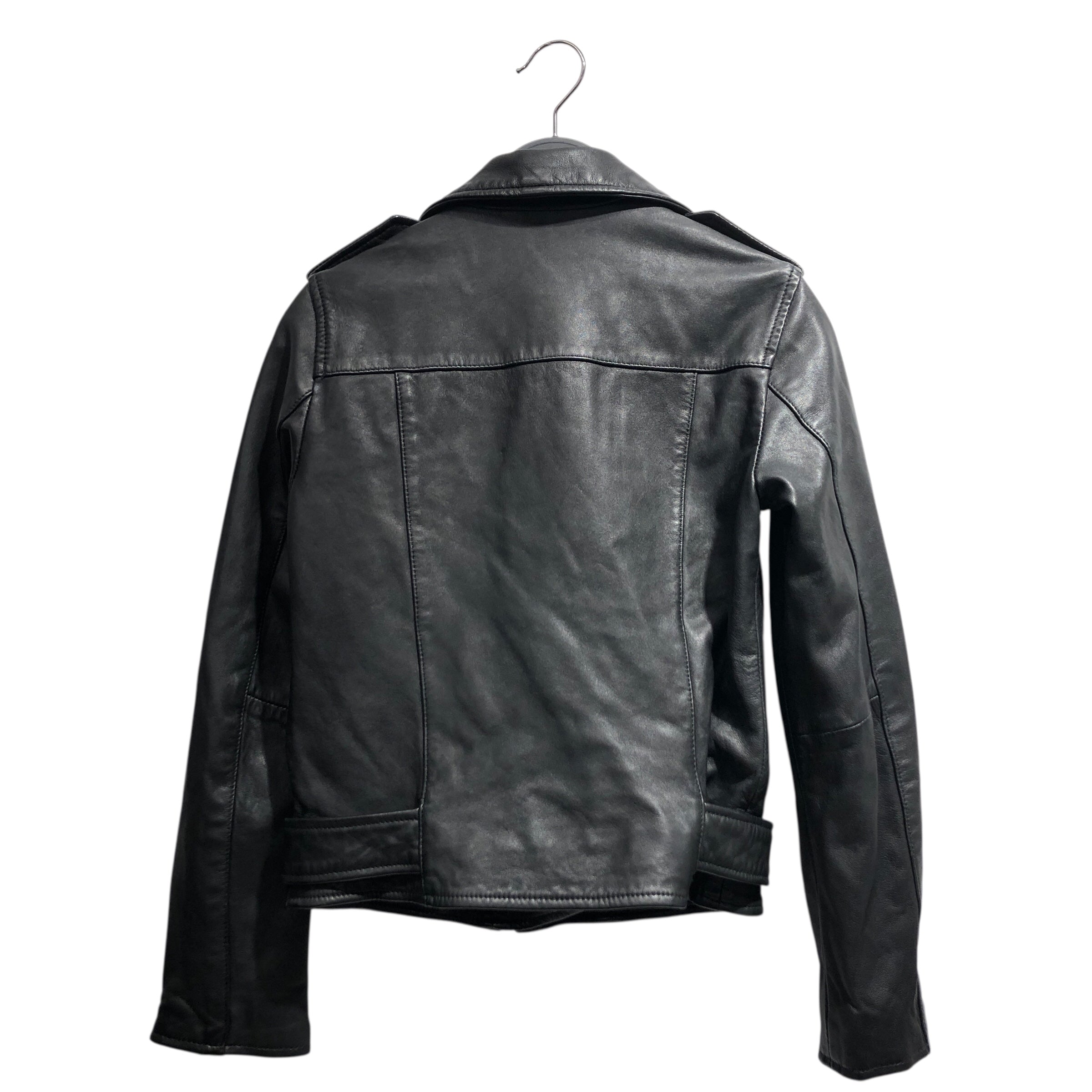 ALLSAINTS/Leather Jkt/4/Leather/BLK/Leather jkt w belt view 2