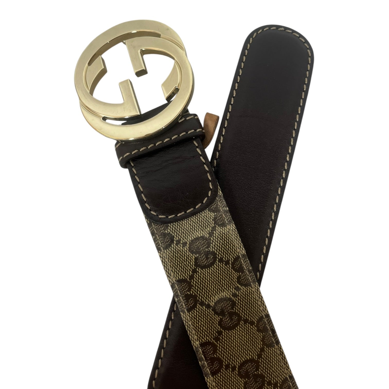 GUCCI/Belt/Monogram/Leather/KHK/M's/Monogram GG Belt view 2