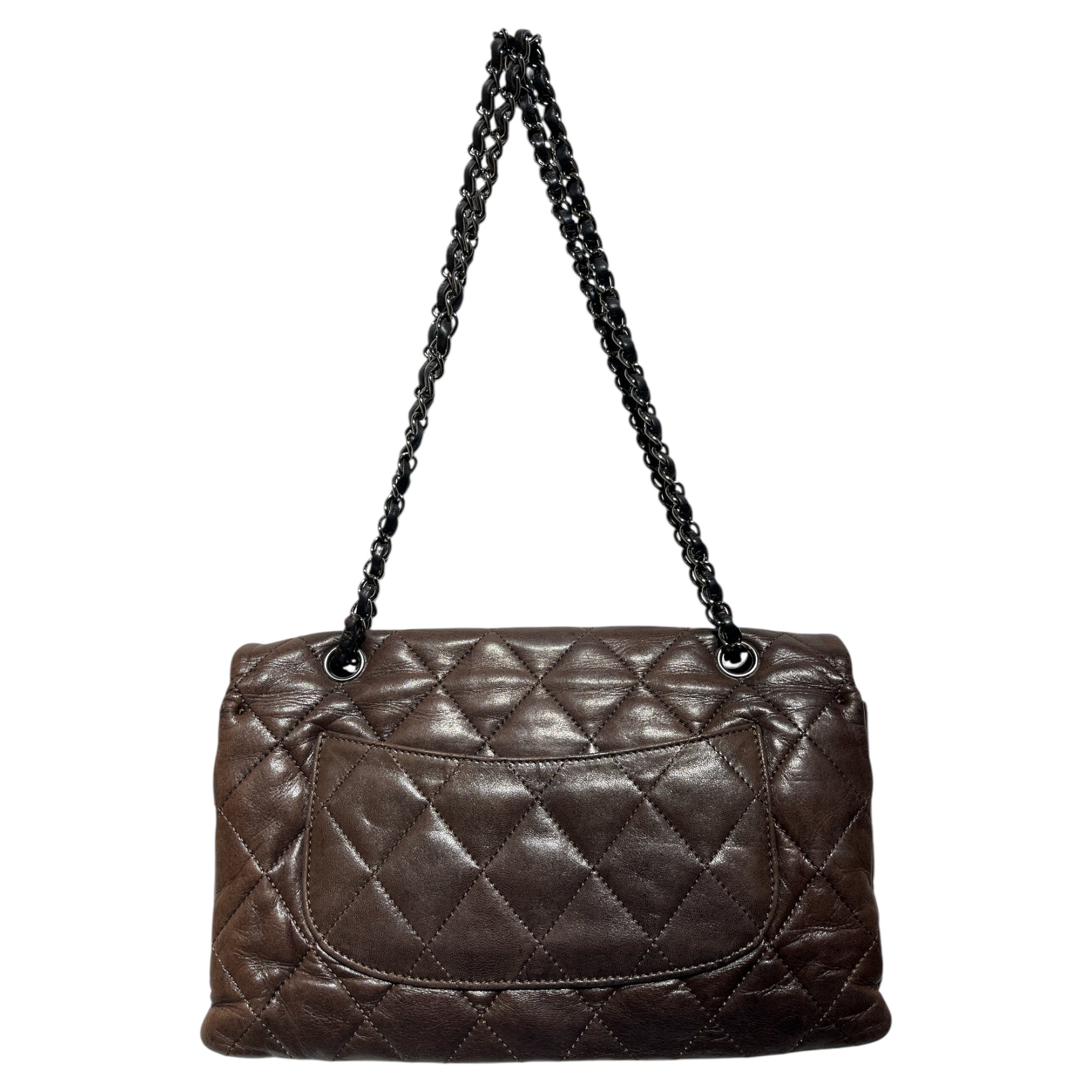 CHANEL/Hand Bag/Leather/BRW/Maxi 3 Accordian Flap view 3