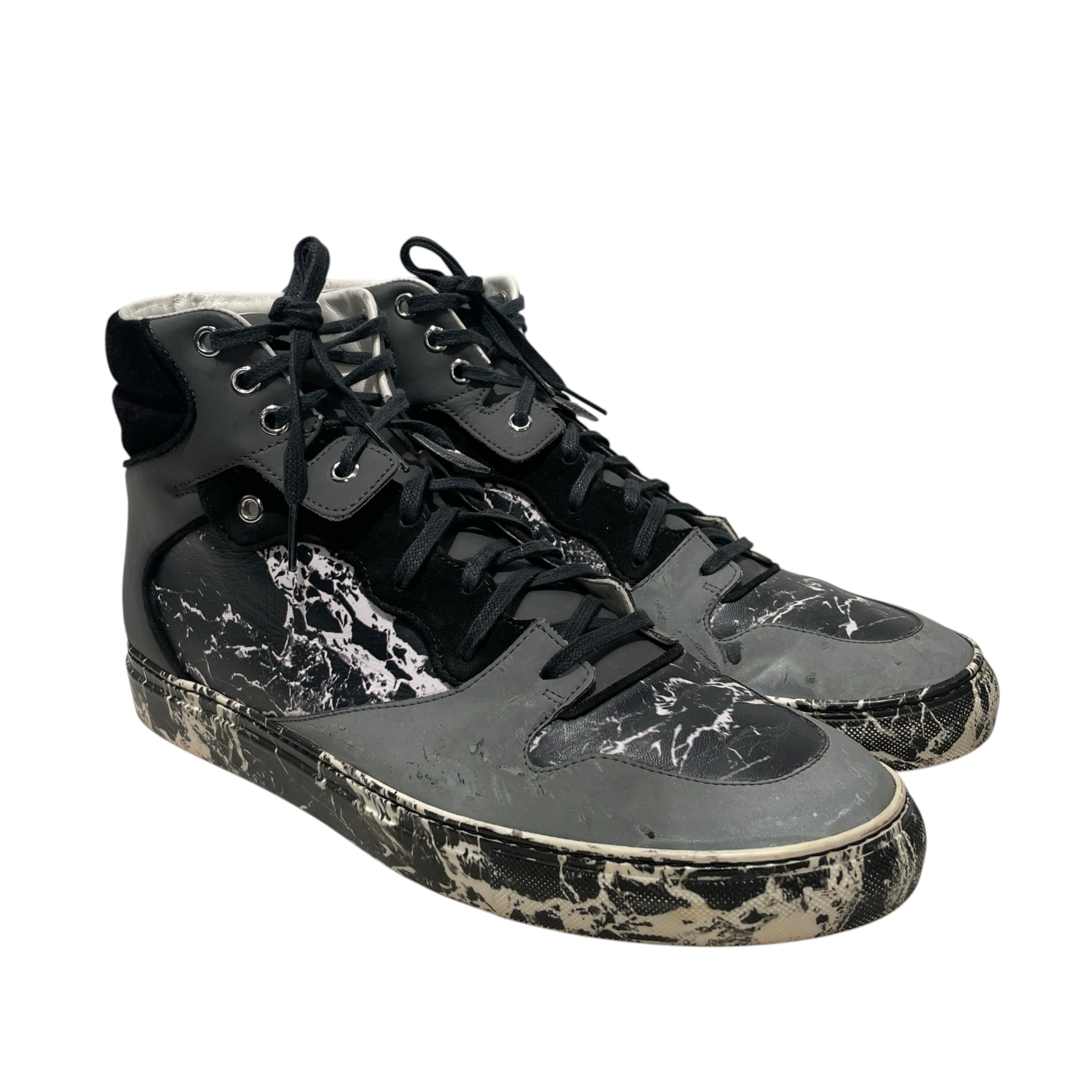 BALENCIAGA/Hi-Sneakers/EU 44/All Over Print/Acrylic/BLK/15 MARBLE view 1