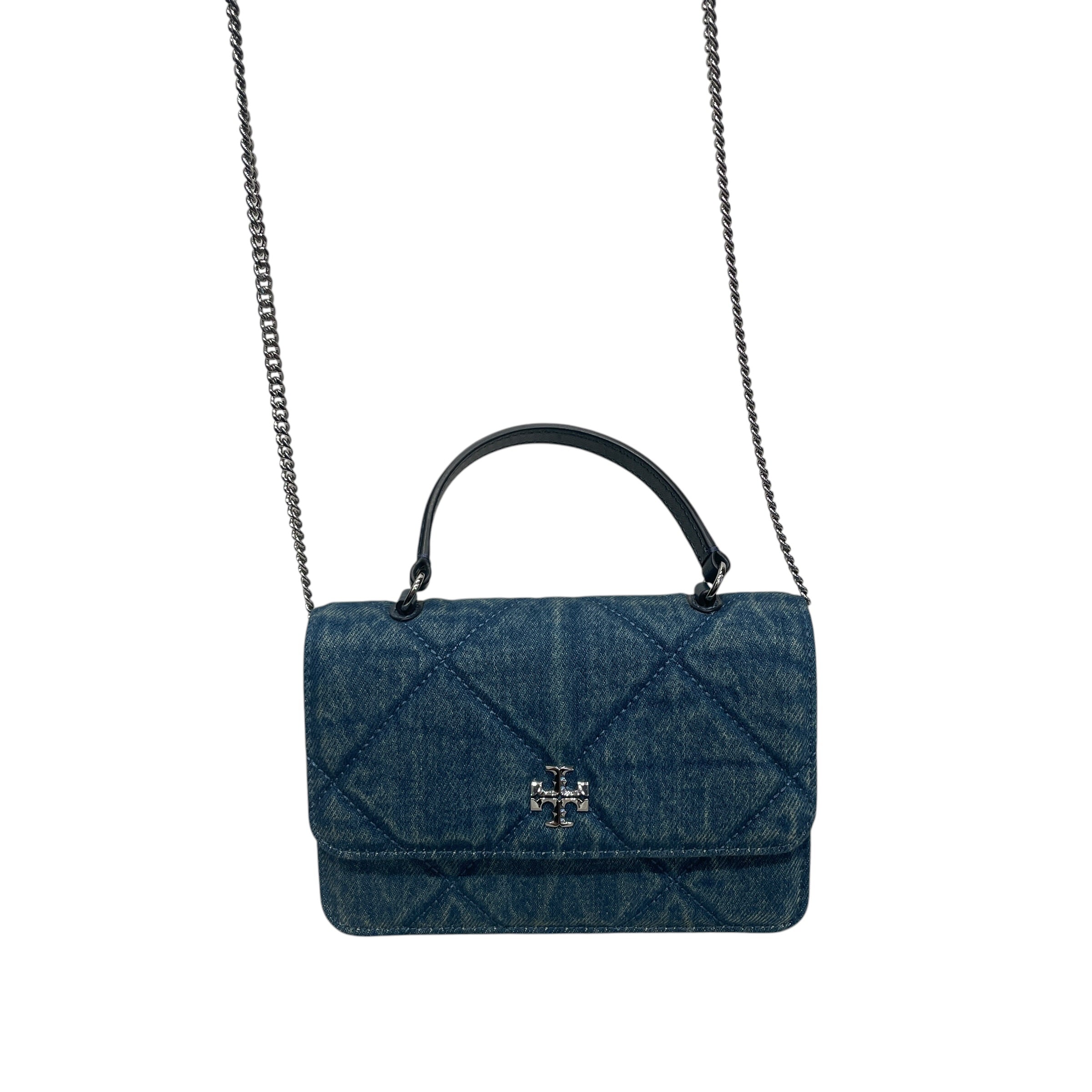 TORY BURCH/Cross Body Bag/Cotton/BLU/DENIM TOP HANDLE view 2