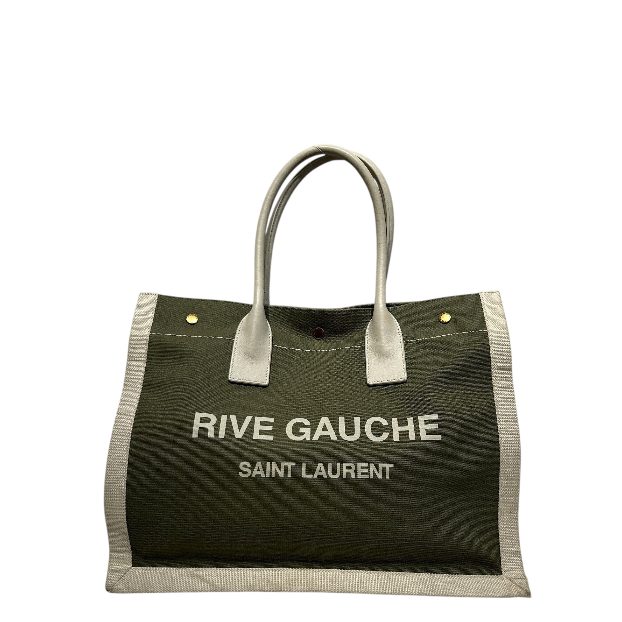 SAINT LAURENT/Tote Bag/Cotton/GRN/Rive Gauche Tote Bag view 1