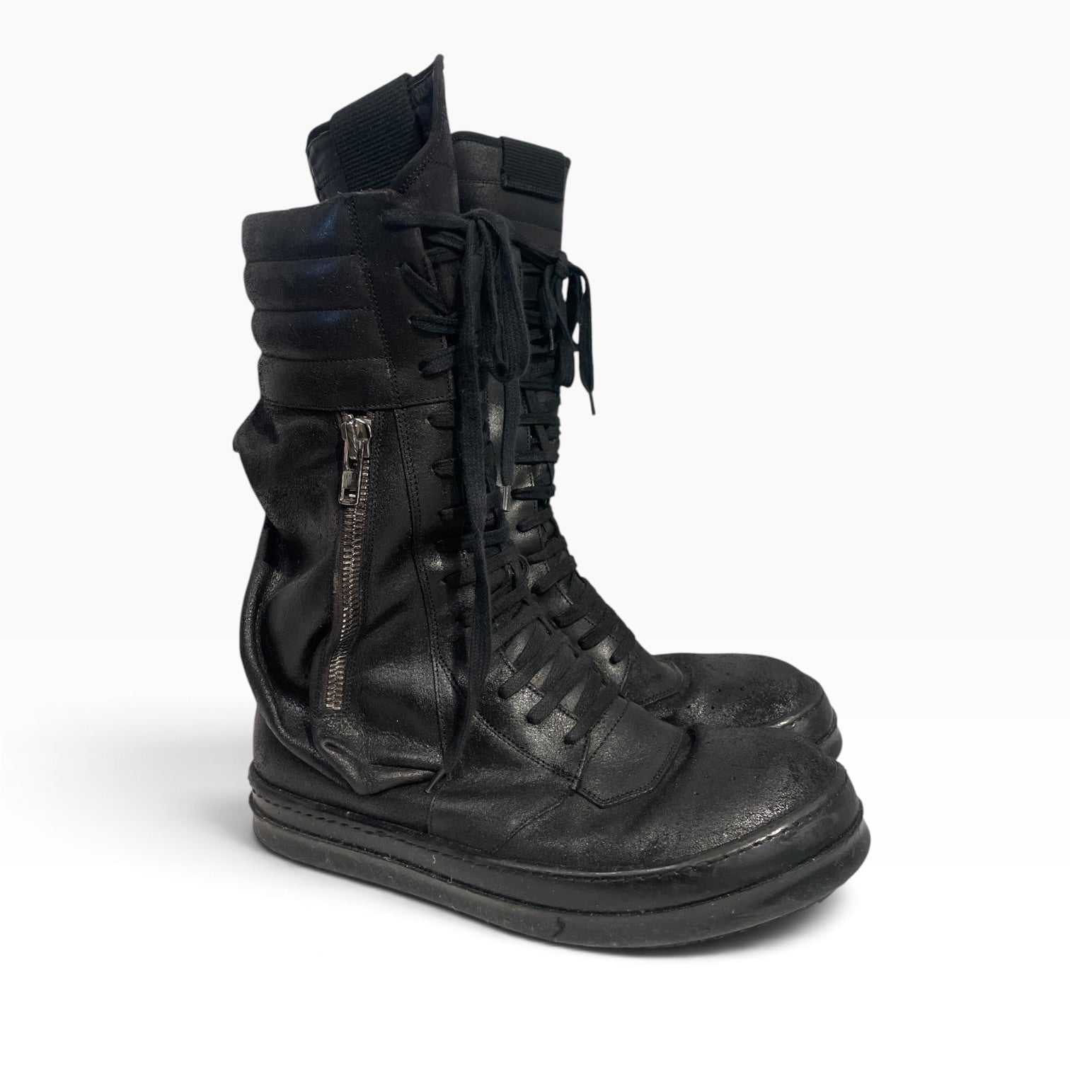 Rick Owens/Hi-Sneakers/EU 43/Leather/BLK/cargo basket view 1