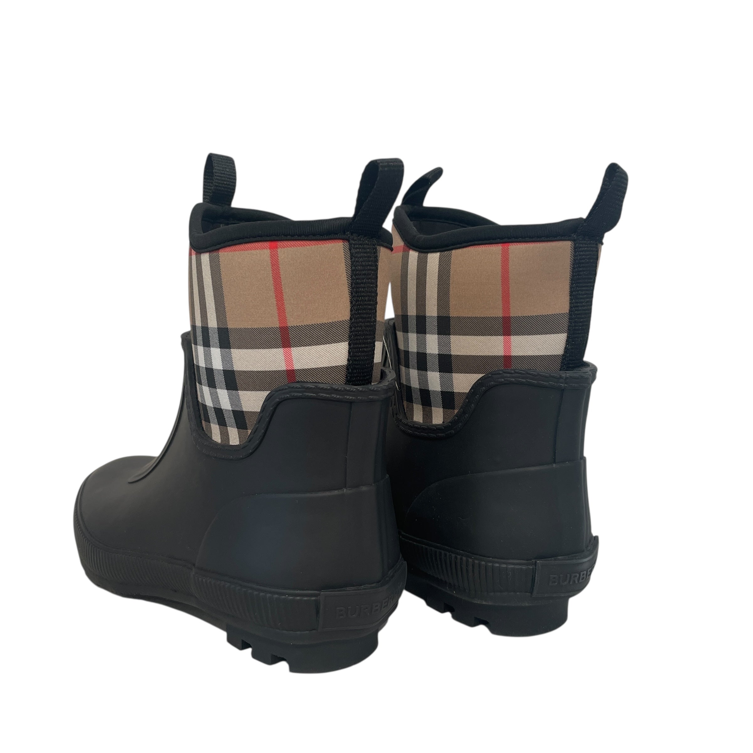 BURBERRY/Rain Boots/EU 34/Plaid/BLK/CHECK NEOPRENE RUBBER BOOTS view 2