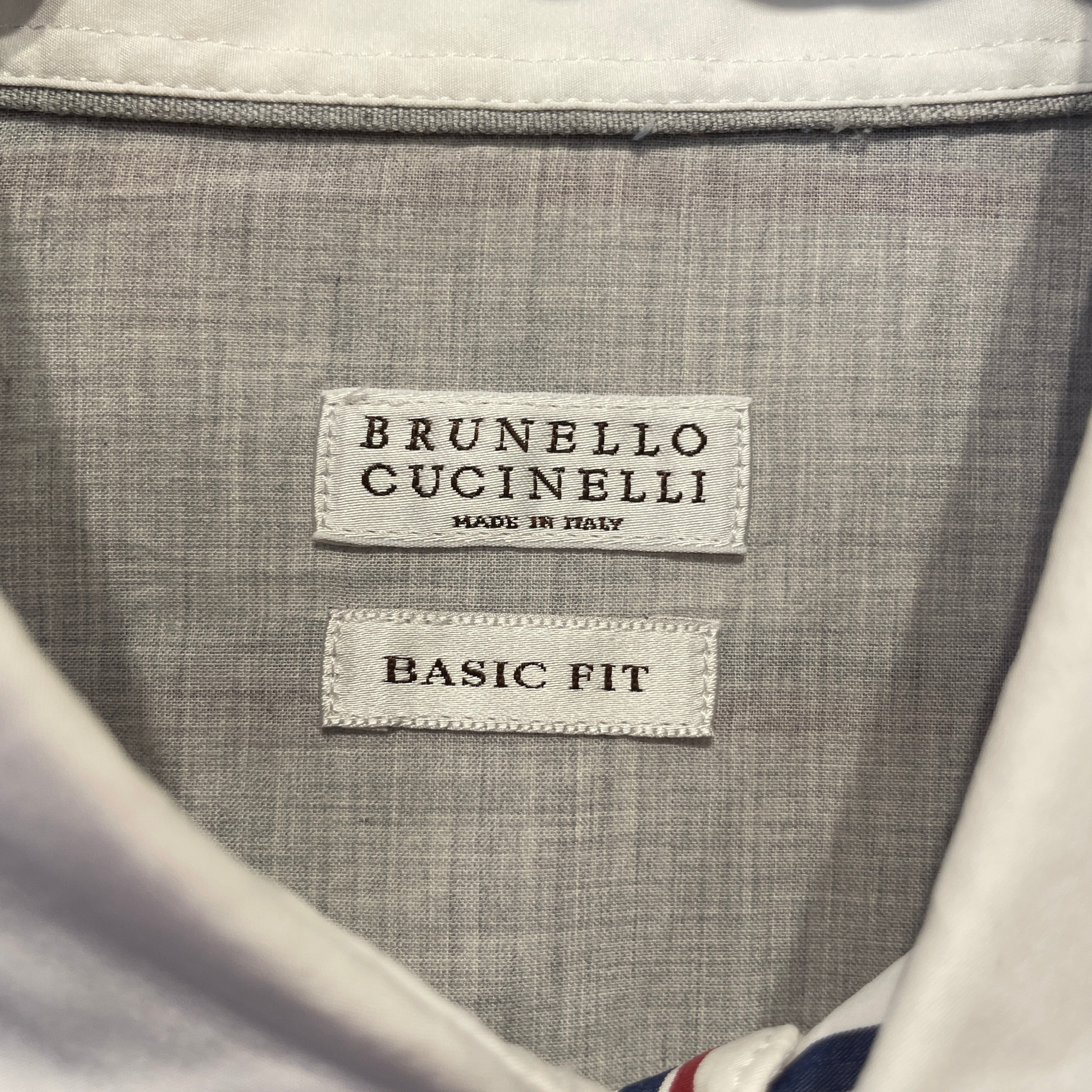 BRUNELLO CUCINELLI/LS Shirt/XXL/Cotton/WHT/Stripe/ view 3