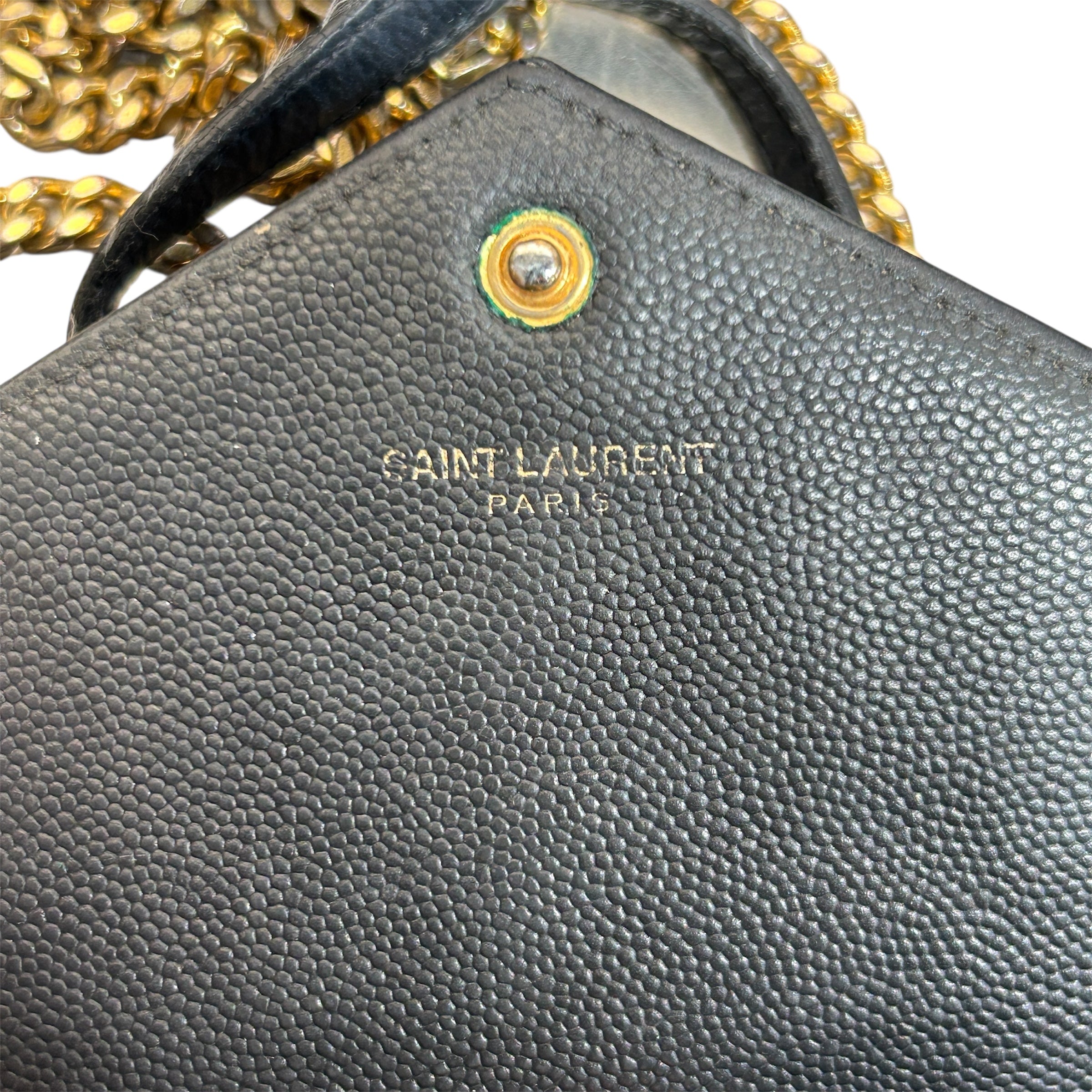 YVES SAINT LAURENT/Clutch Bag/Leather/BLK/Wallet On Clutch view 5