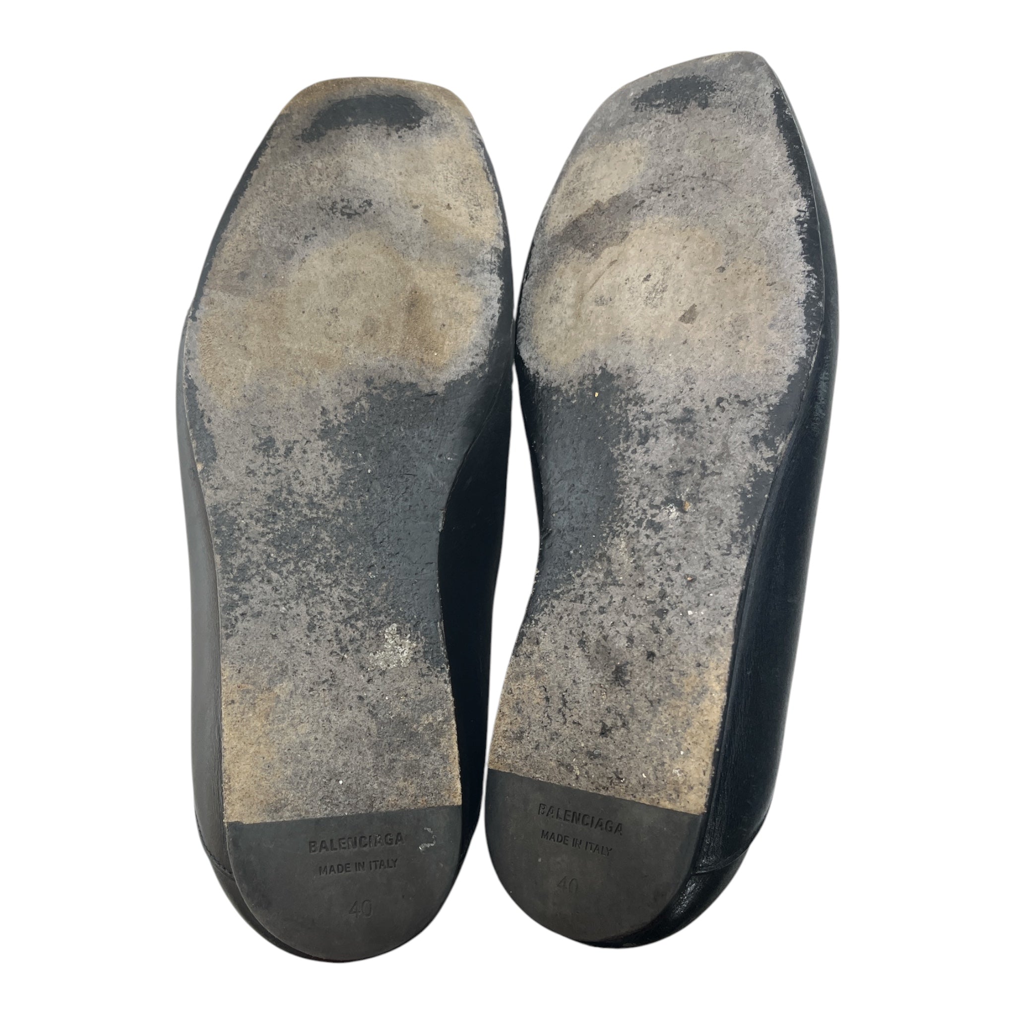 BALENCIAGA/Sandals/US 8/Leather/BLK/Square Toe BB Mules view 4