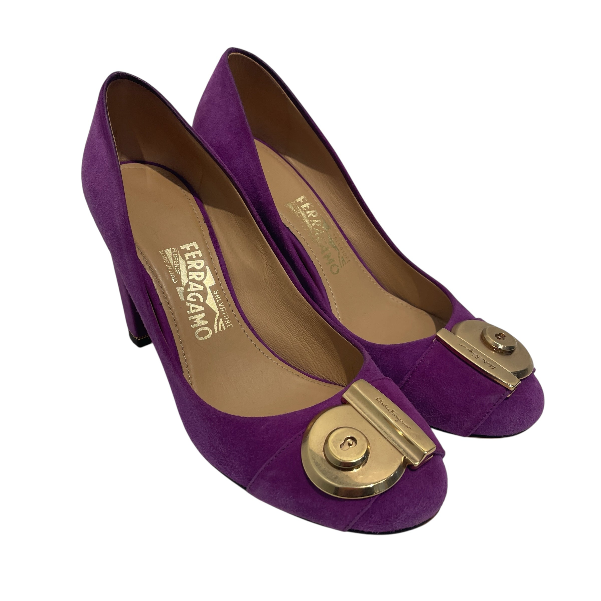 Salvatore Ferragamo/Heels/US 6.5/Suede/PPL/PUMPS view 1