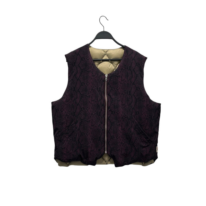 STUSSY/Nylon Vest/M/Animal Pattern/Nylon/PPL/Revirsible Vest