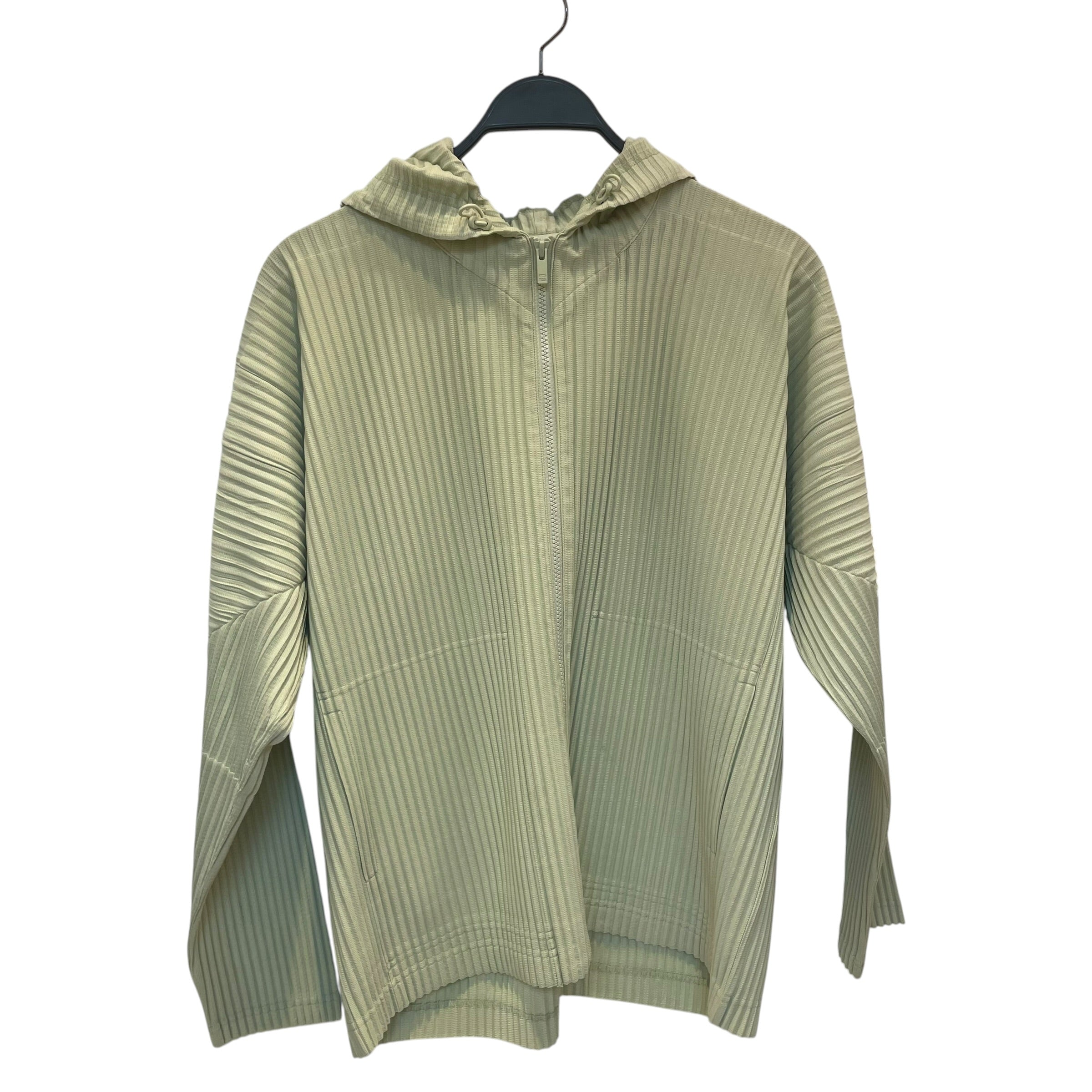 HOMME PLISSE ISSEY MIYAKE/Zip Up Hoodie/3/Polyester/GRN/PLEATED LIGHT GREEN view 1