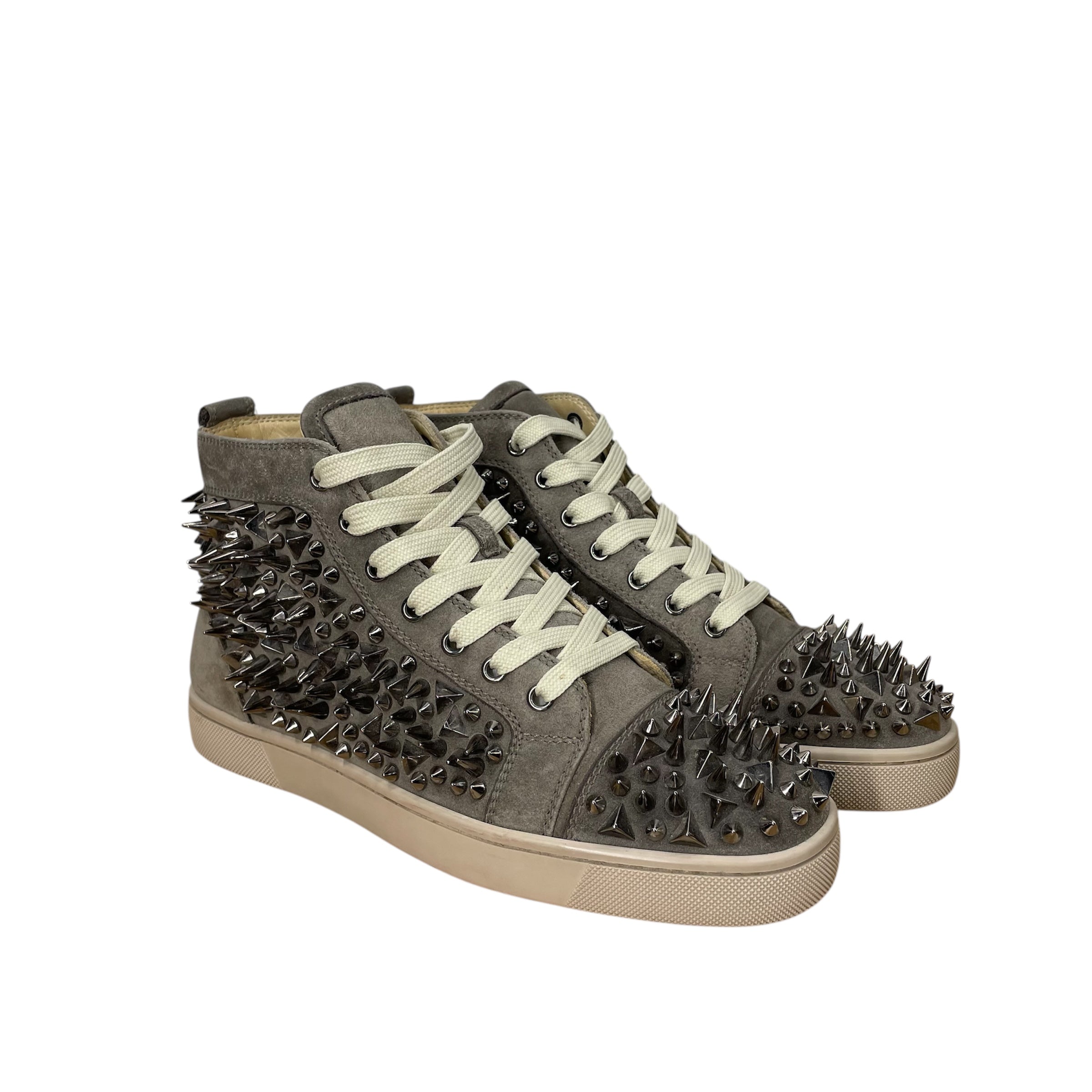 Christian Louboutin/Hi-Sneakers/EU 41/Suede/GRY/SIVER SPIKE ERS view 1