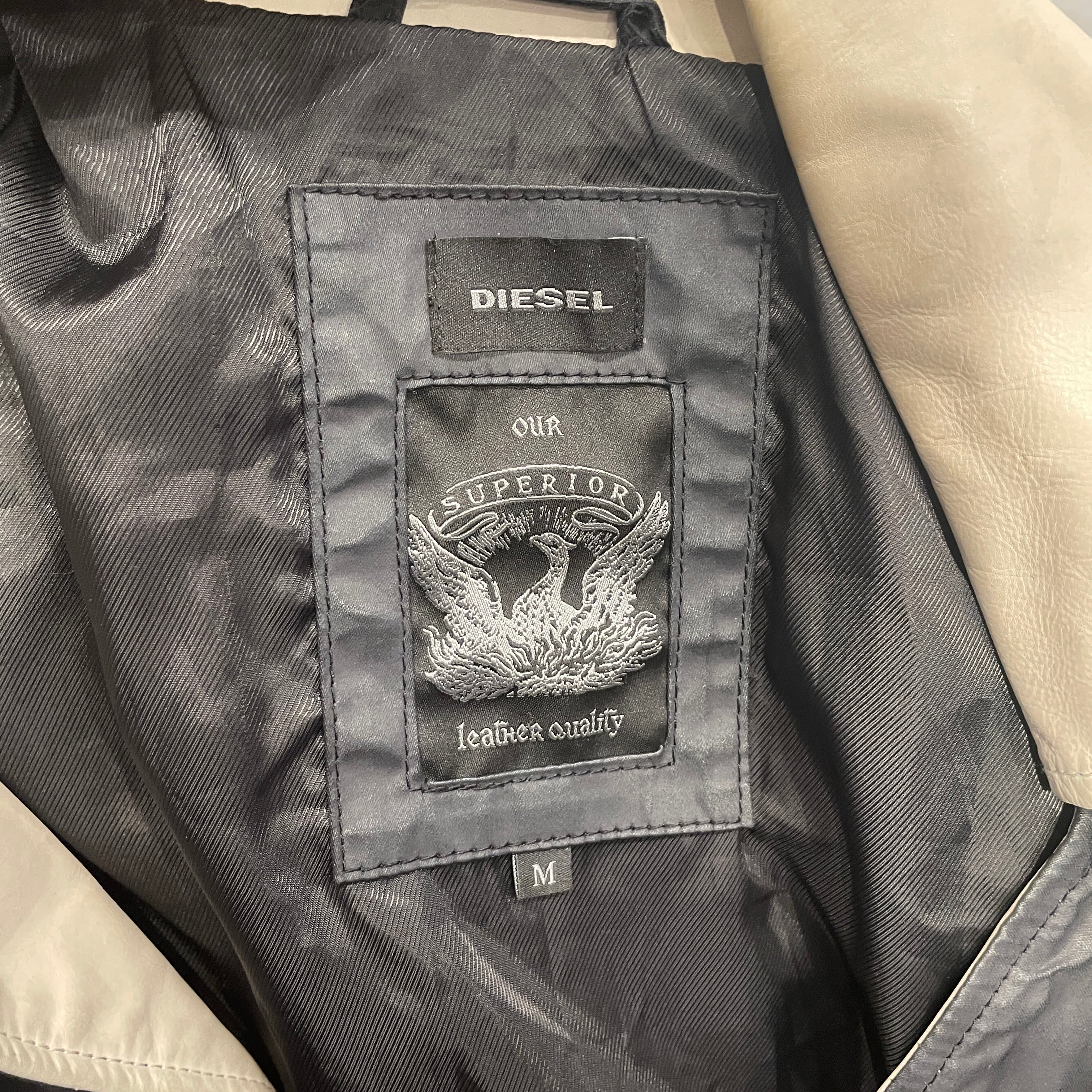 DIESEL/Riders Jkt (S)/M/Cotton/BLK/WHITE LEATHER DETAIL view 3