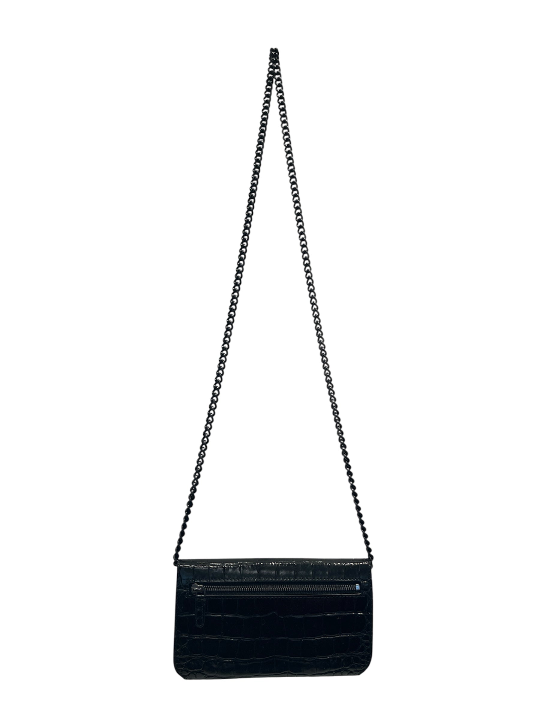 BALENCIAGA/Cross Body Bag/Leather/BLK/CROC EMBOSSED HANDBAG view 2