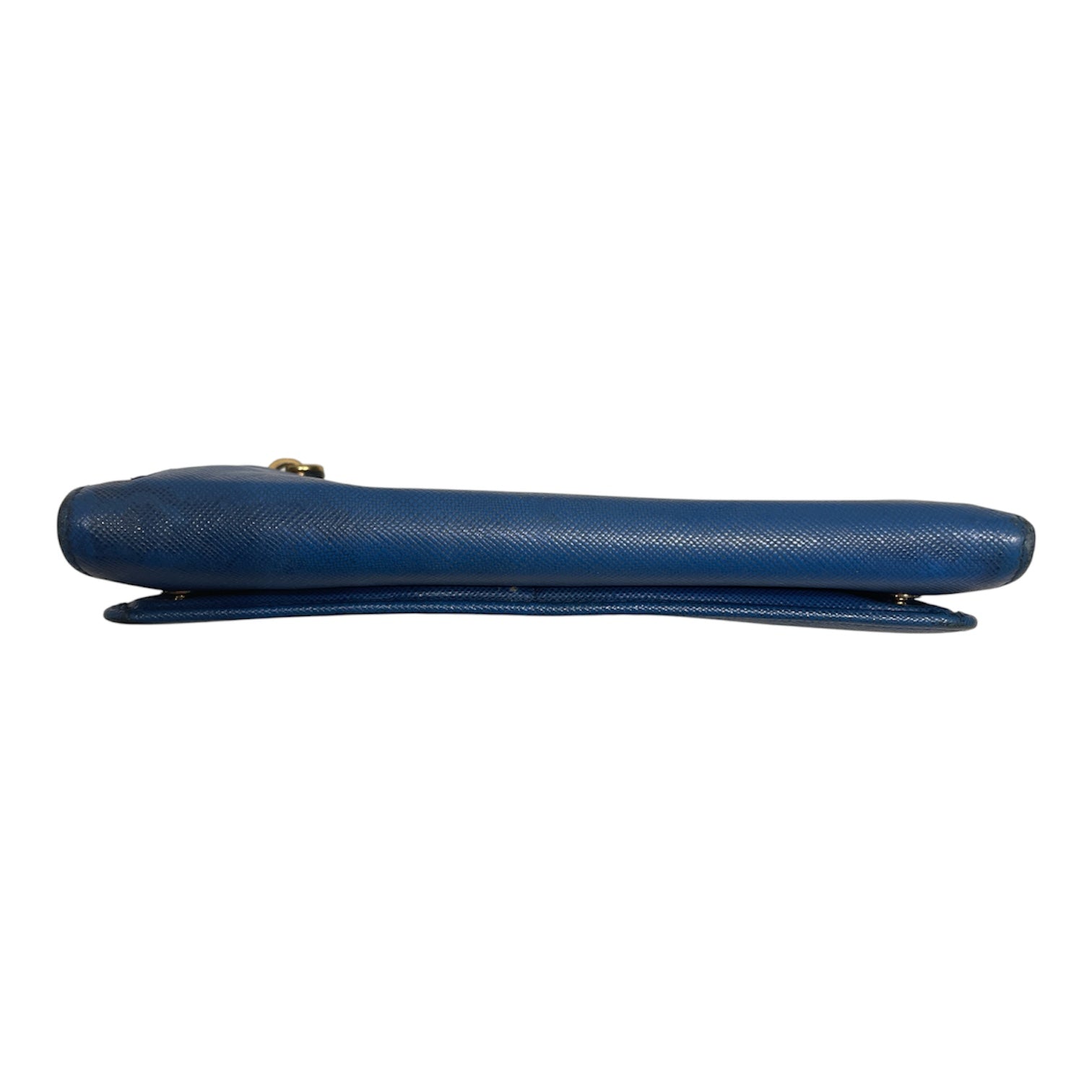 PRADA/Long Wallet/Leather/BLU/L's/2 BUTTON CLOSURE view 3