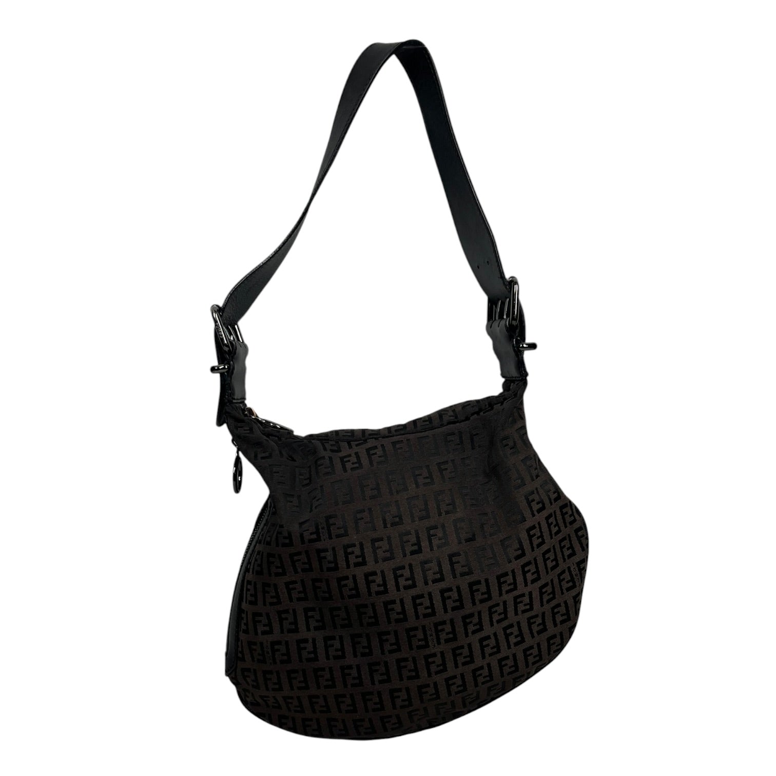 FENDI/Hand Bag/Monogram/Cotton/BRW/Oyster Hobo view 2