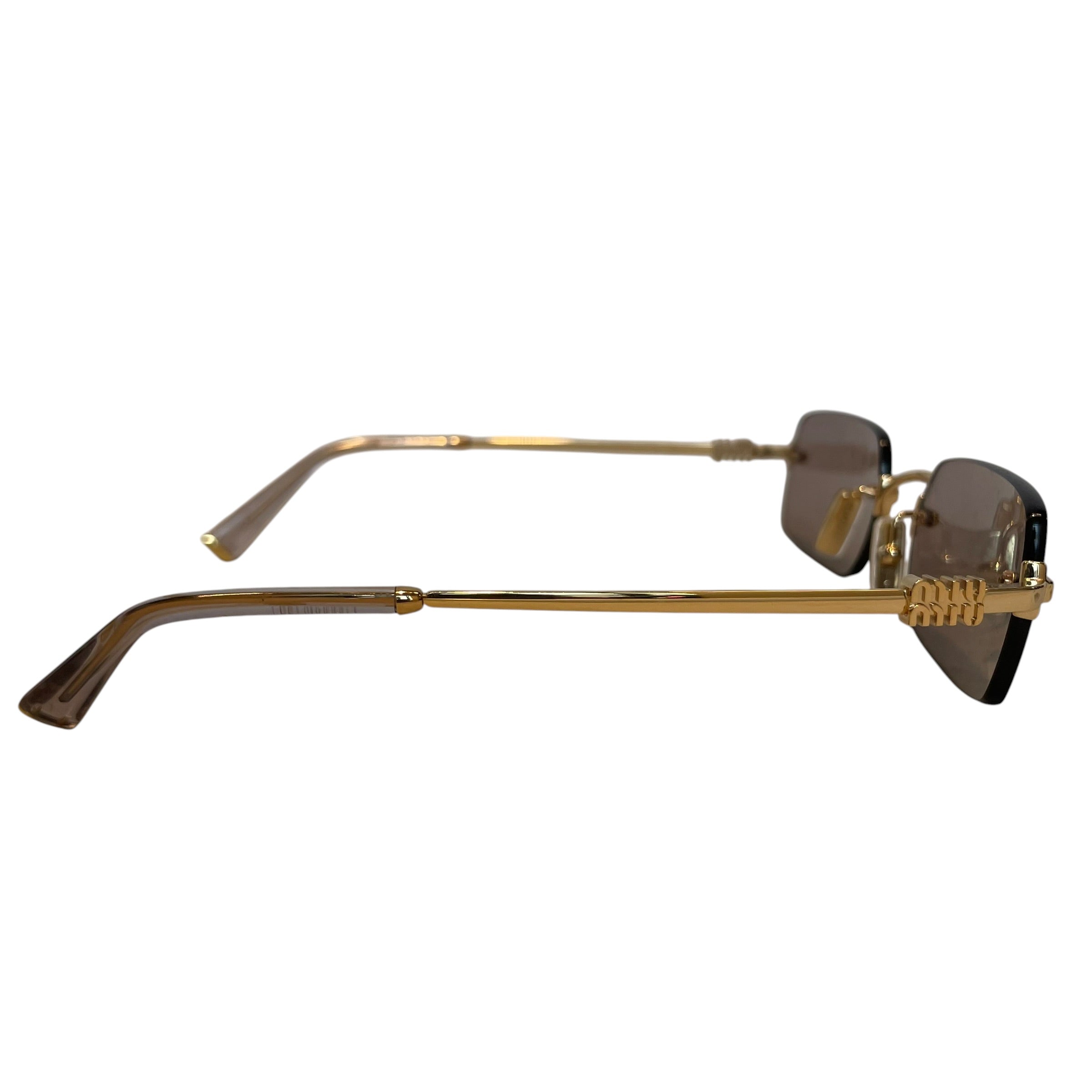 MIU MIU/Sunglasses/Plastic/BRW/L's/SMUB50/SMALL FRAMES/GLD view 2