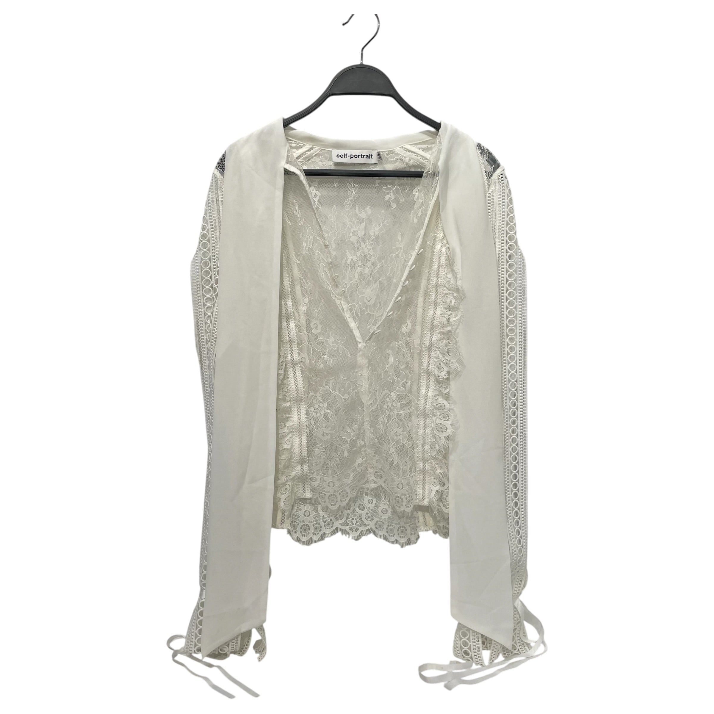 self-portrait/LS Blouse/6/WHT/LACE view 1