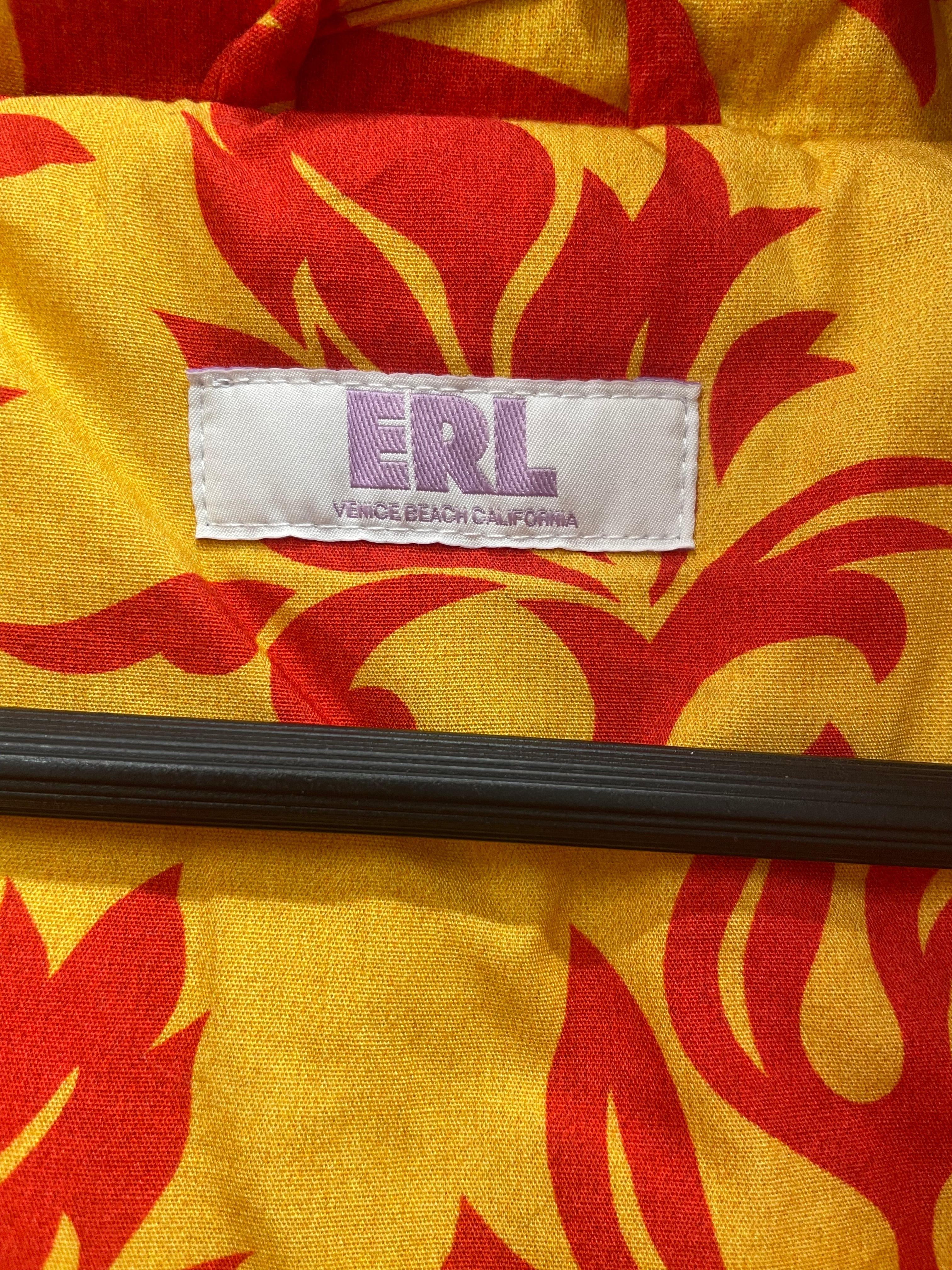 ERL/Puffer Jkt/XXL/Cotton/YEL/All Over Print/RED FLORAL DESIGN view 3