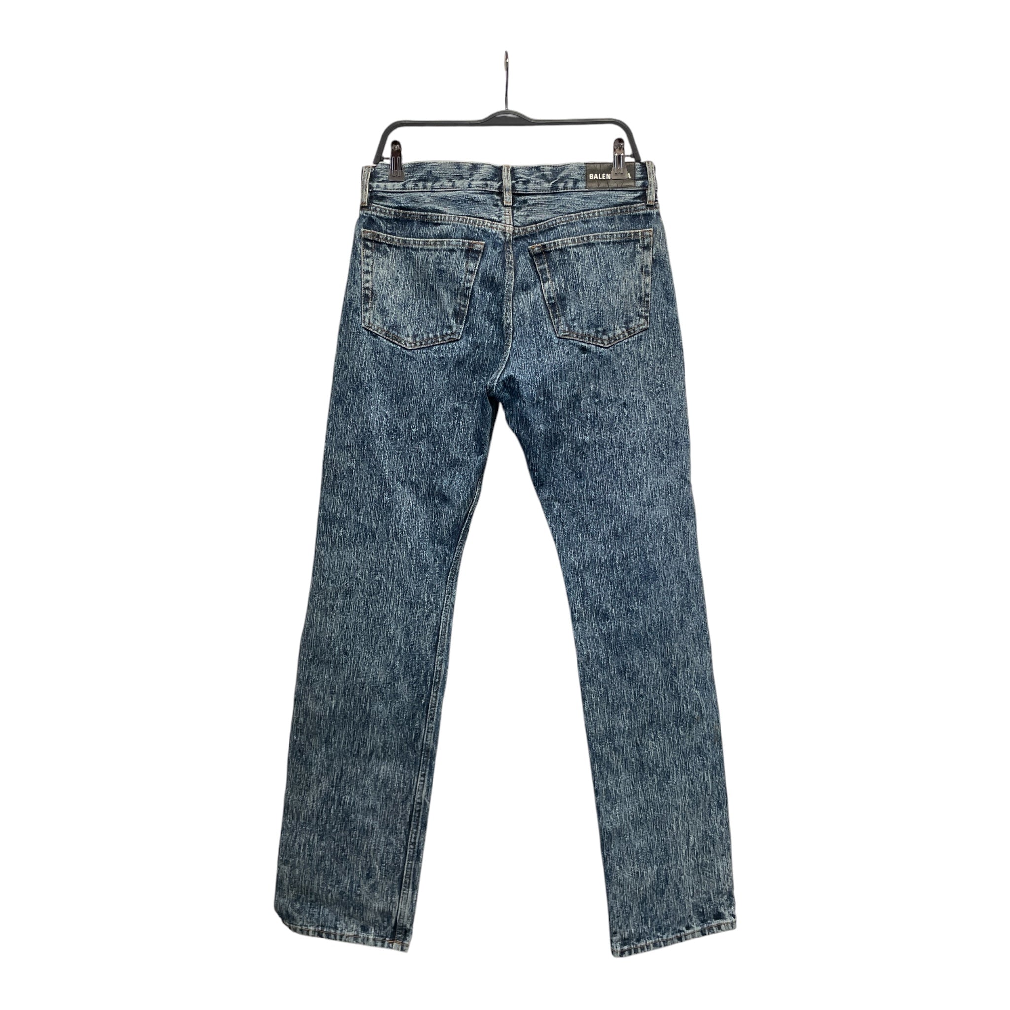 BALENCIAGA/Straight Pants/31/Denim/BLU/acid wash view 2
