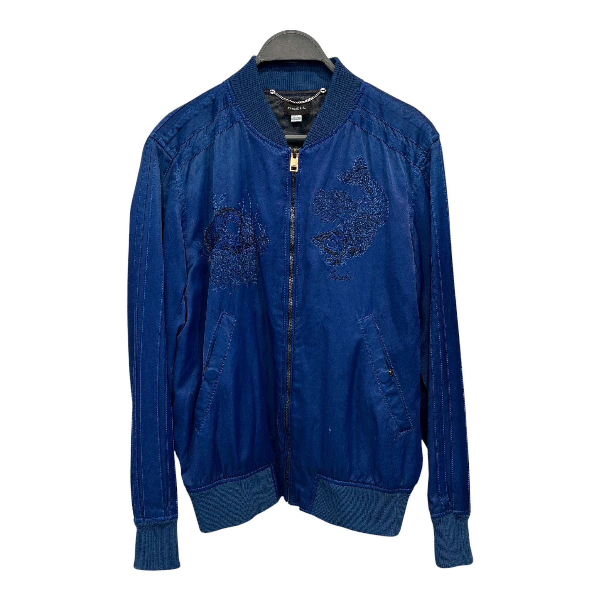 DIESEL/Windbreaker/S/Nylon/BLU/skull view 1