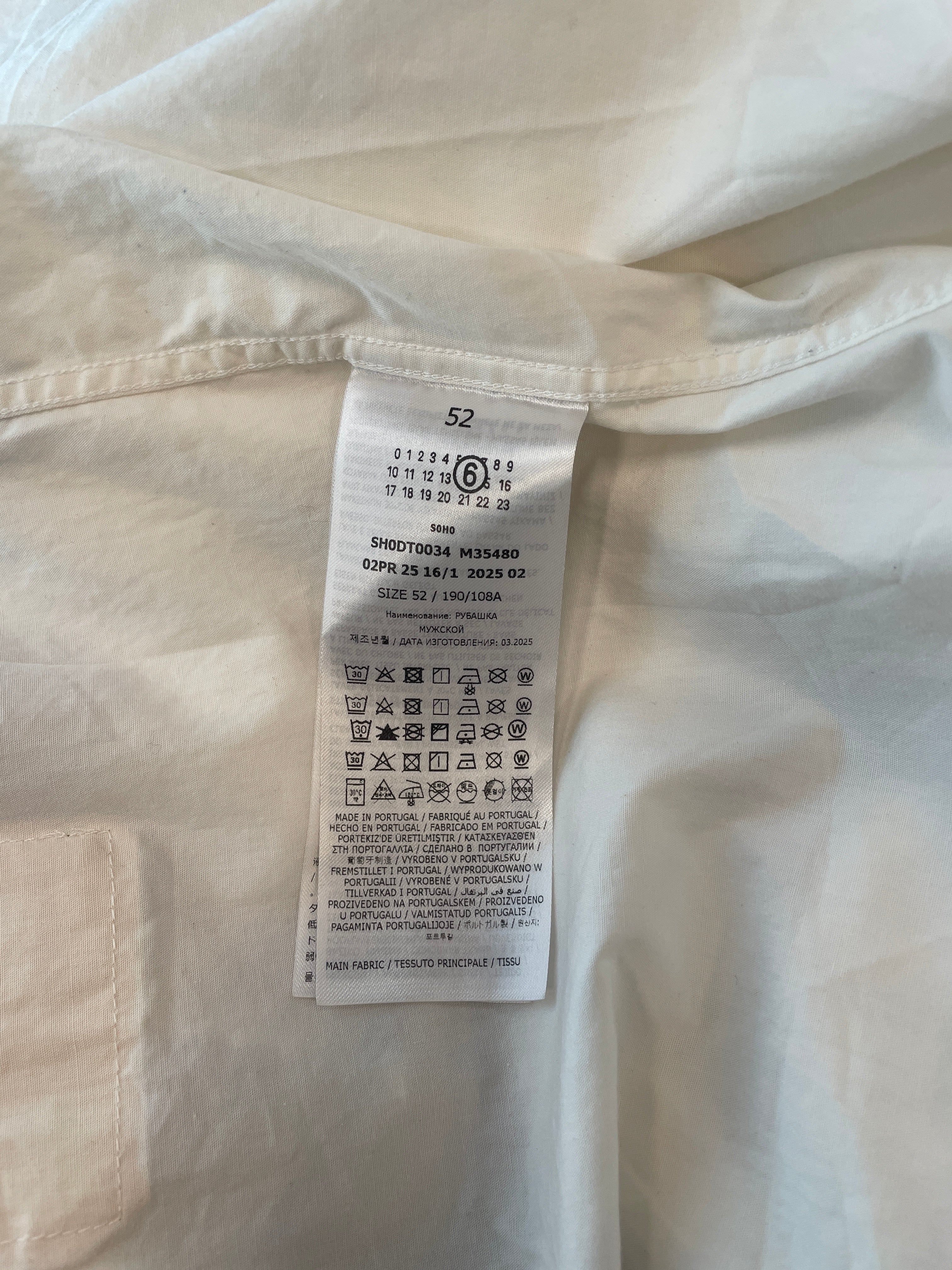 MM6/LS Shirt/52/Cotton/WHT/YLW TAG view 6