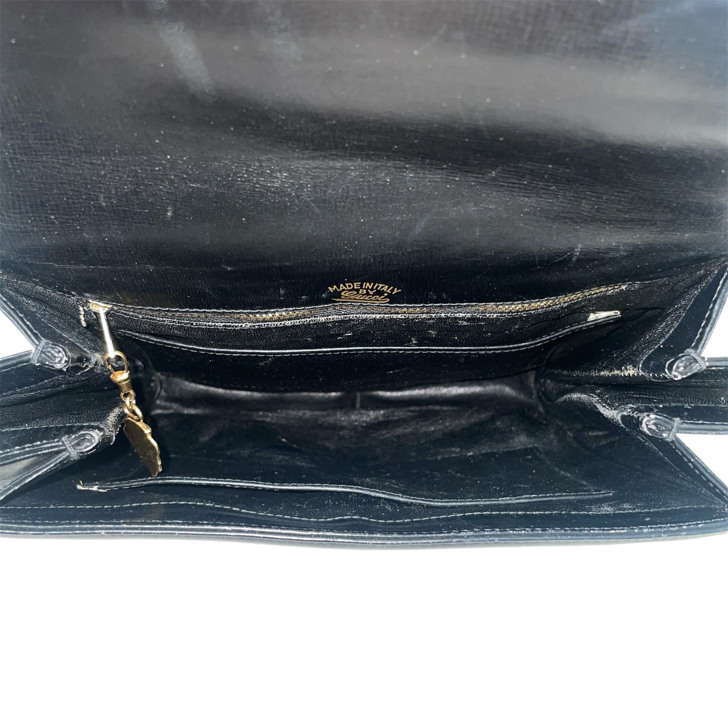 GUCCI/Bag/Leather/BLK/70s Cross body view 4