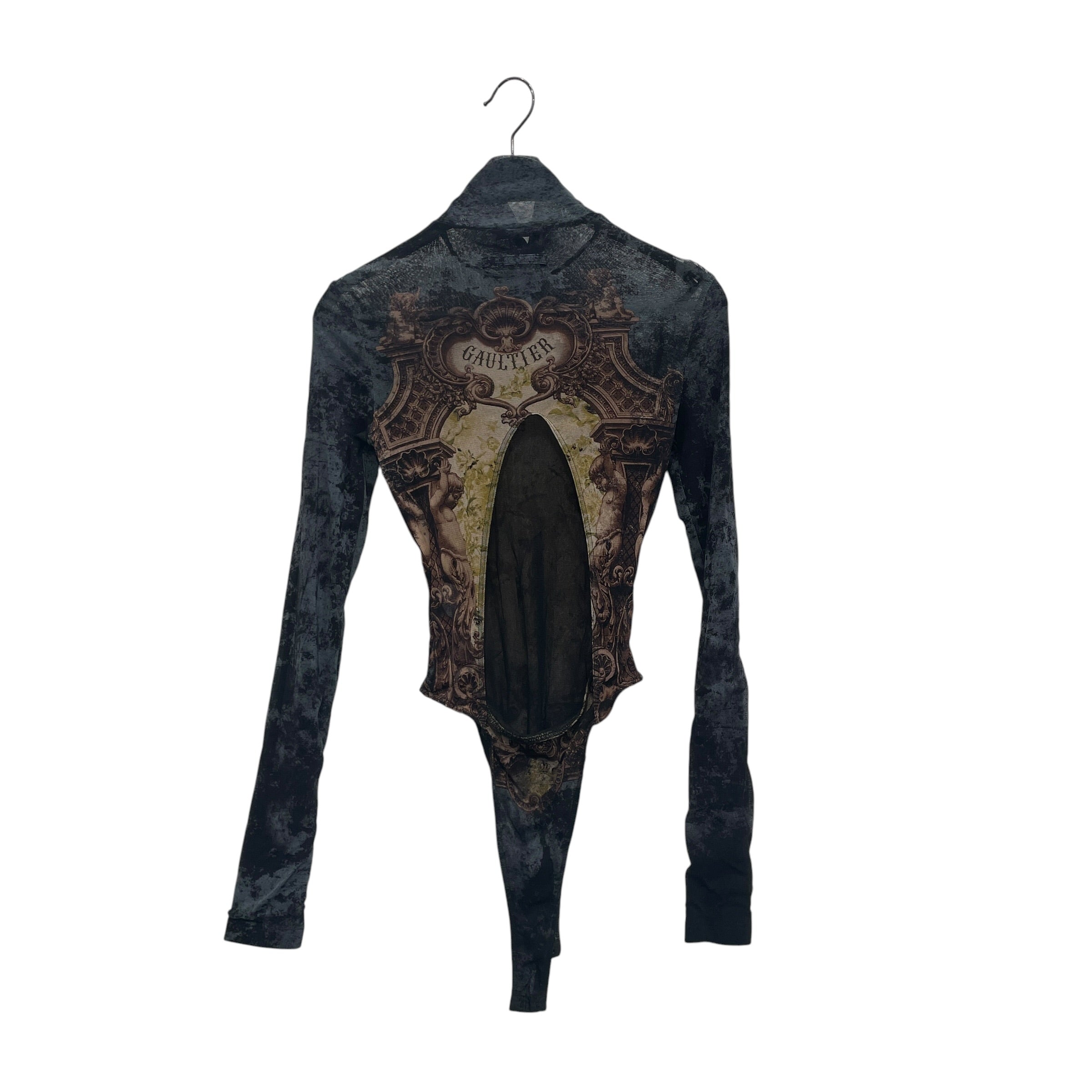 Jean Paul Gaultier/LS T-Shirt/L/All Over Print/Polyester/MLT/ARCHITECTURAL GRN GRAPHIC view 2
