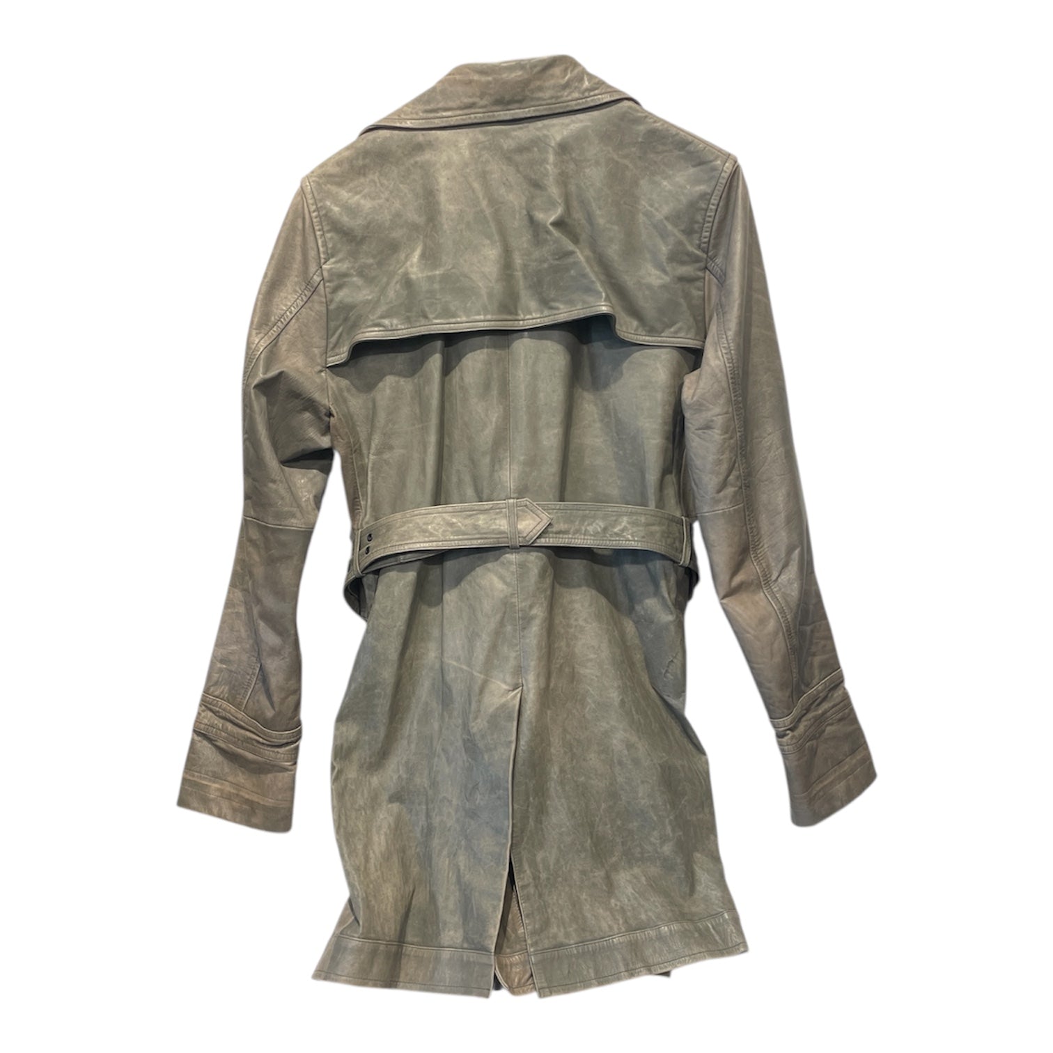 ROBERT GELLER/Trench Coat/48/Leather/GRY/ view 2
