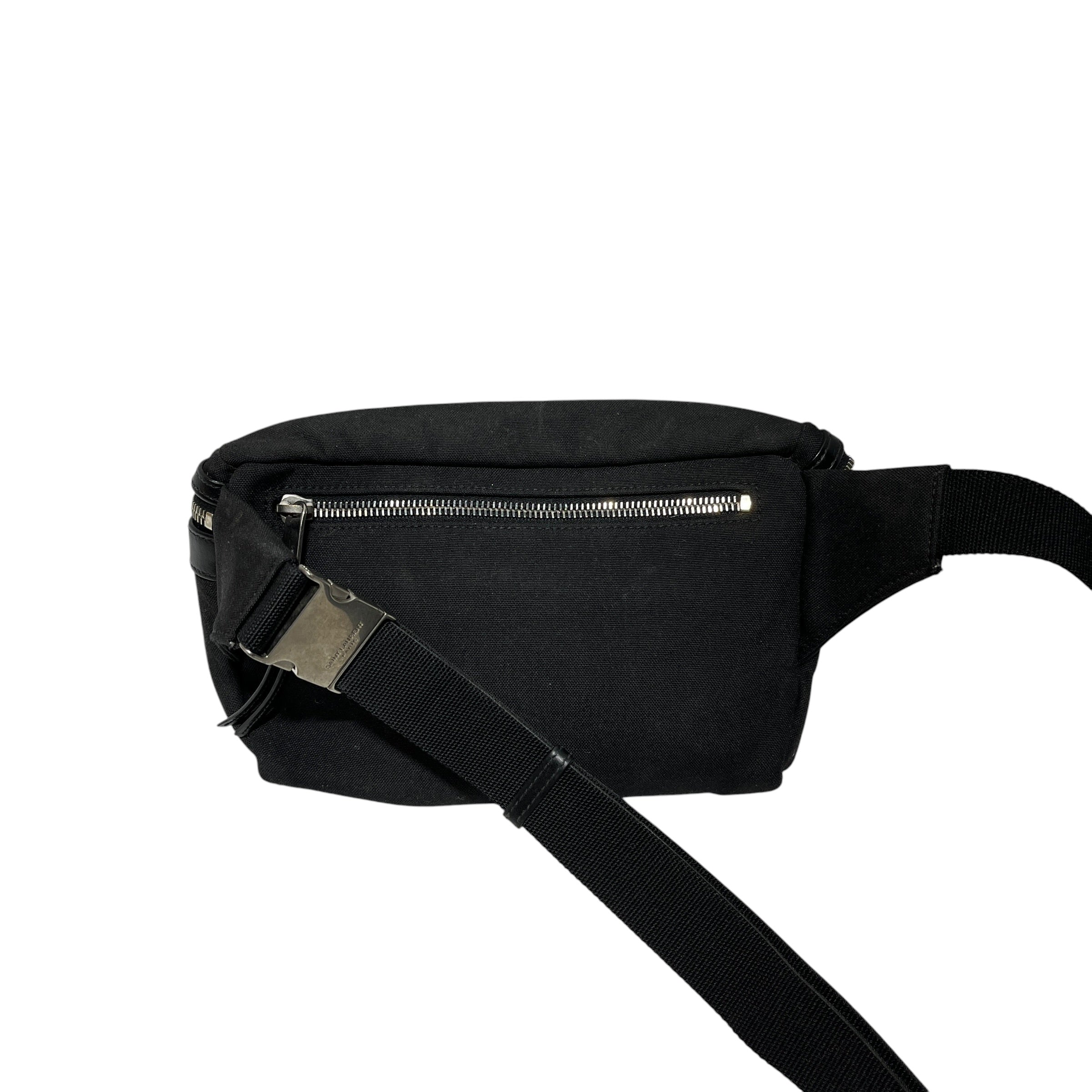 SAINT LAURENT/Fanny Pack/Polyester/BLK/LEATHER TRIM view 2