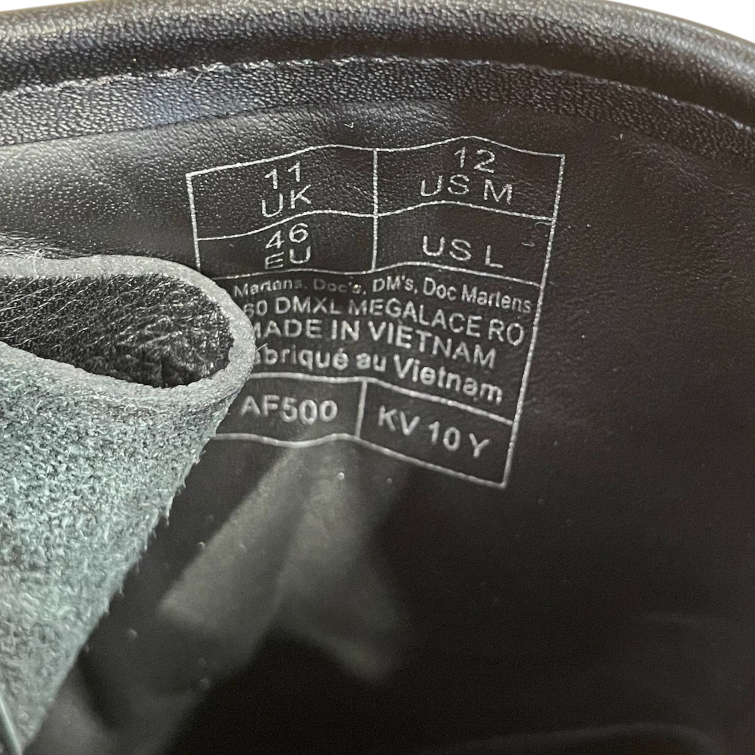 RICK OWENS DRKSHDW/Dr.Martens/Boots/US 12/Leather/BLK/1460 dmxl megalace view 6