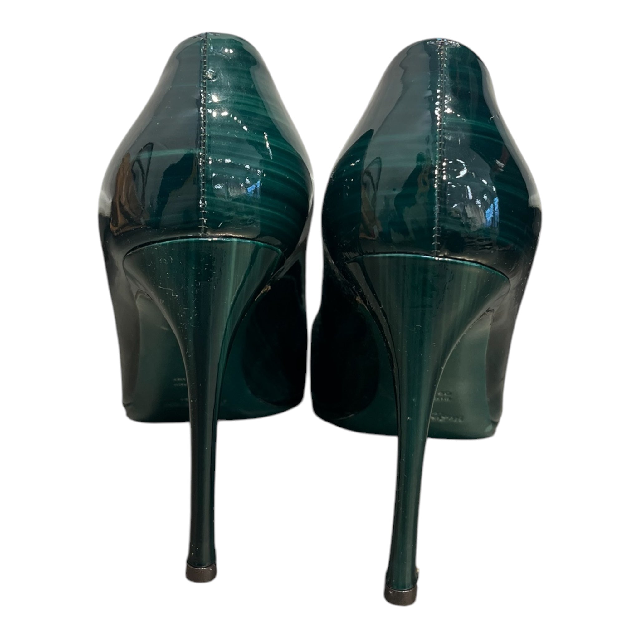 YVES SAINT LAURENT rive gauche/Heels/EU 37/Leather/GRN/WOOD GRAIN-ROUND TOE view 5