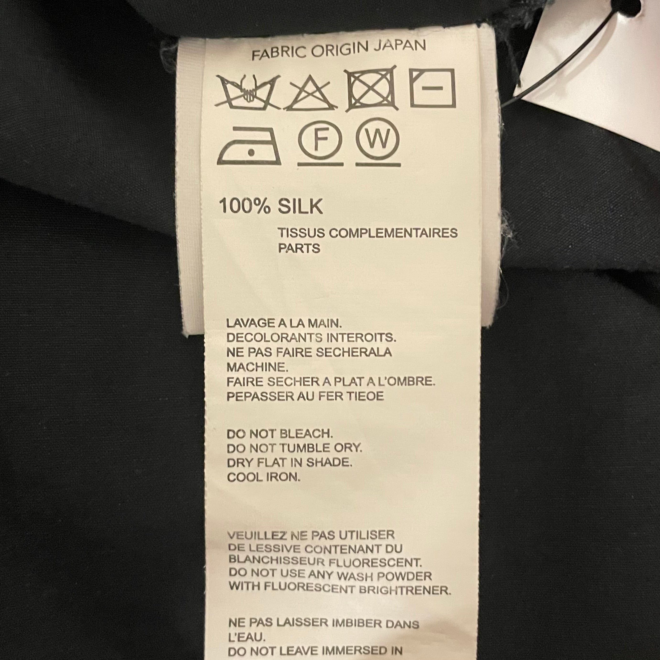BLACK Scandal Yohji Yamamoto/LS Shirt/S/Silk/BLK/Border/EMBROIDER KANJI LOGO view 4