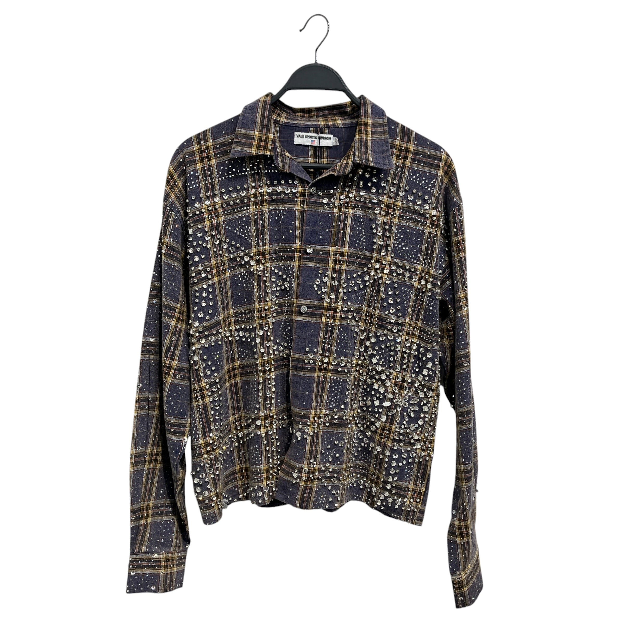 VALLEY/Flannel Shirt/M/Cotton/IDG/Plaid/rhiestone view 1